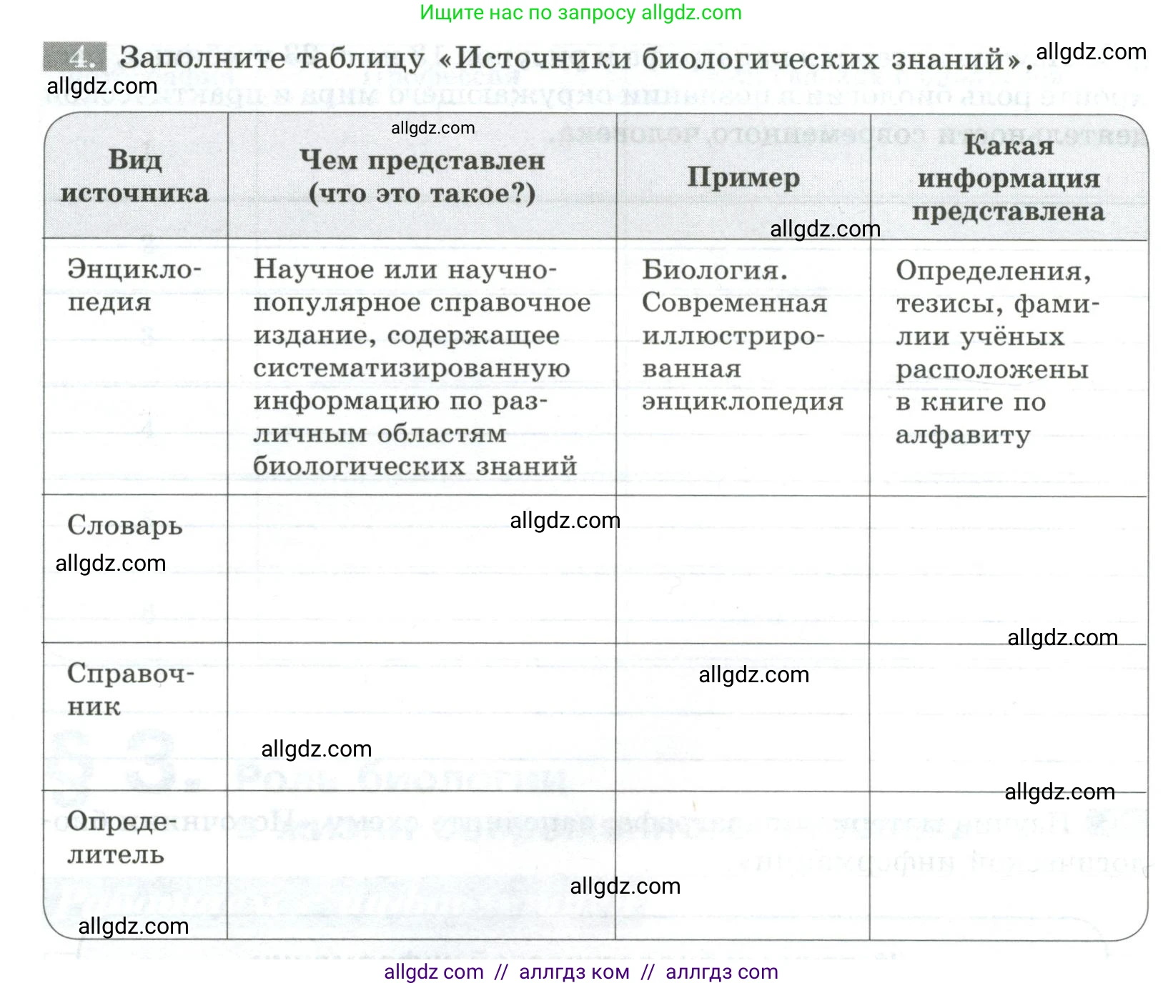 Биология, 5 класс рабочая тетрадь, авторы: Пасечник Владимир Васильевич, Суматохин Сергей Витальевич, Швецов Глеб Геннадьевич, Гапонюк Зоя Георгиевна, Косарькова Марина Викторовна, издательство Просвещение, Москва, 2023, оранжевого цвета, страница 14, номер 4, Условие
