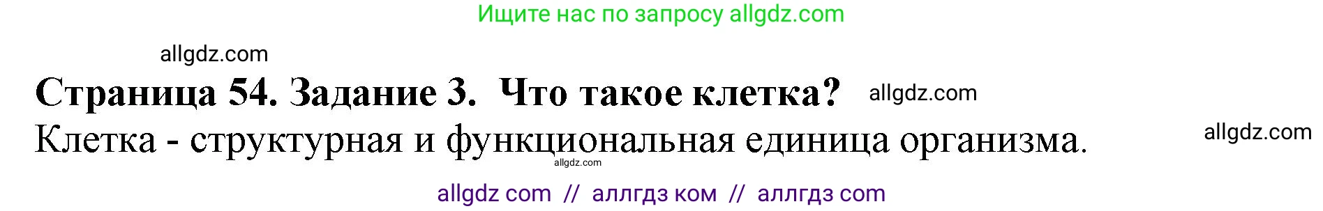 Биология, 5 класс Учебник, авторы: Пасечник Владимир Васильевич, Суматохин Сергей Витальевич, Гапонюк Зоя Георгиевна, Швецов Глеб Геннадьевич, издательство Просвещение, Москва, 2023, белого цвета, страница 54, номер 3, Решение