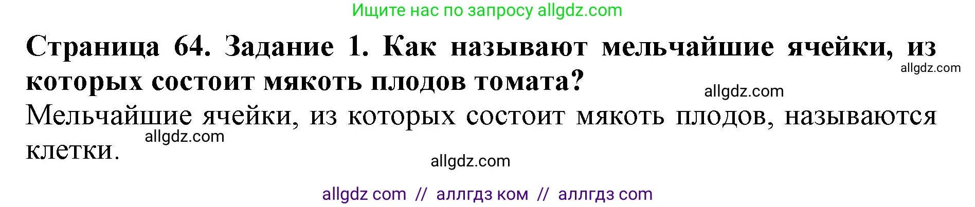 Биология, 5 класс Учебник, авторы: Пасечник Владимир Васильевич, Суматохин Сергей Витальевич, Гапонюк Зоя Георгиевна, Швецов Глеб Геннадьевич, издательство Просвещение, Москва, 2023, белого цвета, страница 64, номер 1, Решение