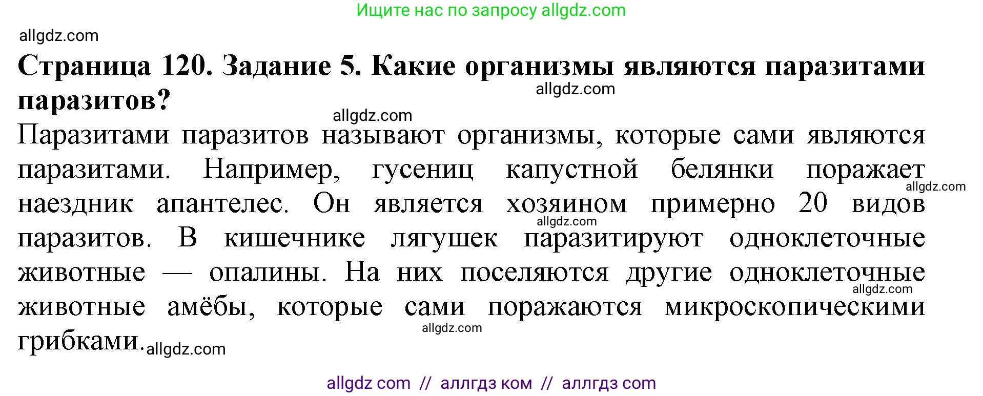 Биология, 5 класс Учебник, авторы: Пасечник Владимир Васильевич, Суматохин Сергей Витальевич, Гапонюк Зоя Георгиевна, Швецов Глеб Геннадьевич, издательство Просвещение, Москва, 2023, белого цвета, страница 120, номер 5, Решение