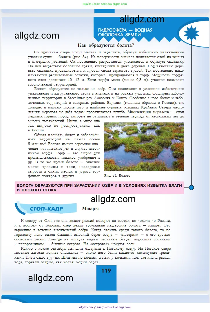 География, 5-6 класс Учебник, авторы: Алексеев Александр Иванович, Николина Вера Викторовна, Липкина Елена Карловна, Болысов Сергей Иванович, Кузнецова Галина Юрьевна, издательство Просвещение, Москва, 2023, жёлтого цвета, страница 119