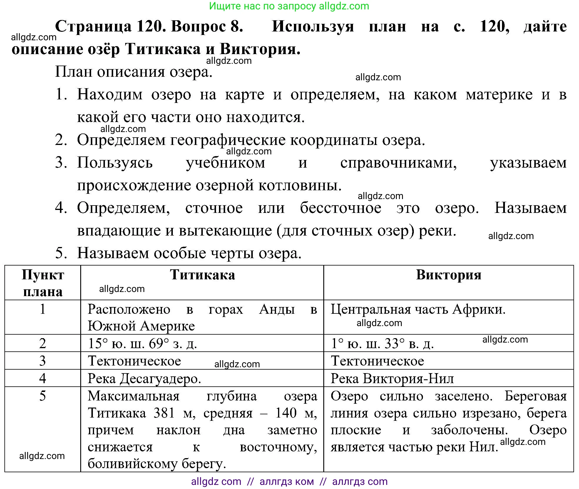 География, 5-6 класс Учебник, авторы: Алексеев Александр Иванович, Николина Вера Викторовна, Липкина Елена Карловна, Болысов Сергей Иванович, Кузнецова Галина Юрьевна, издательство Просвещение, Москва, 2023, жёлтого цвета, страница 120, номер 8, Решение