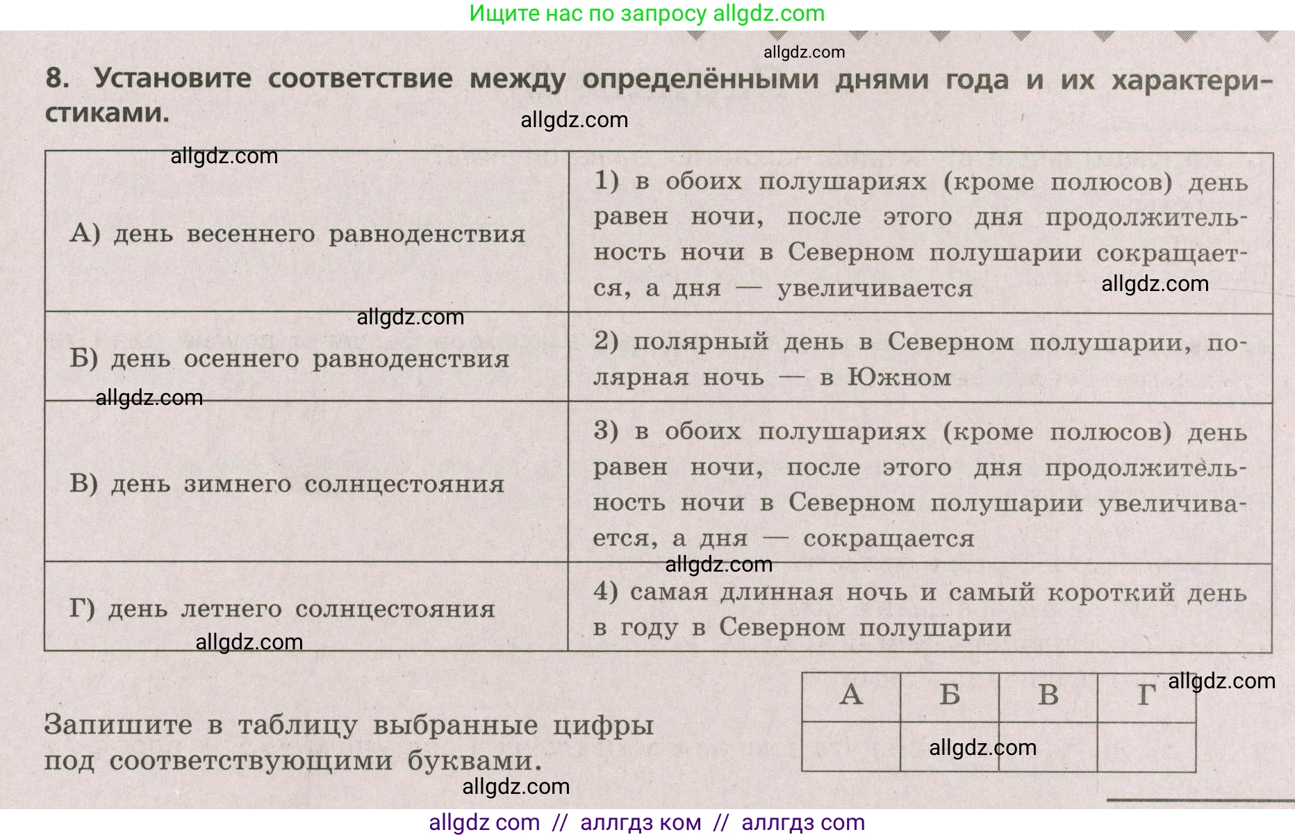 География, 5-6 класс Проверочные работы, авторы: Бондарева Мария Владимировна, Шидловский Игорь Михайлович, издательство Просвещение, Москва, 2023, жёлтого цвета, страница 13, номер 8, Условие