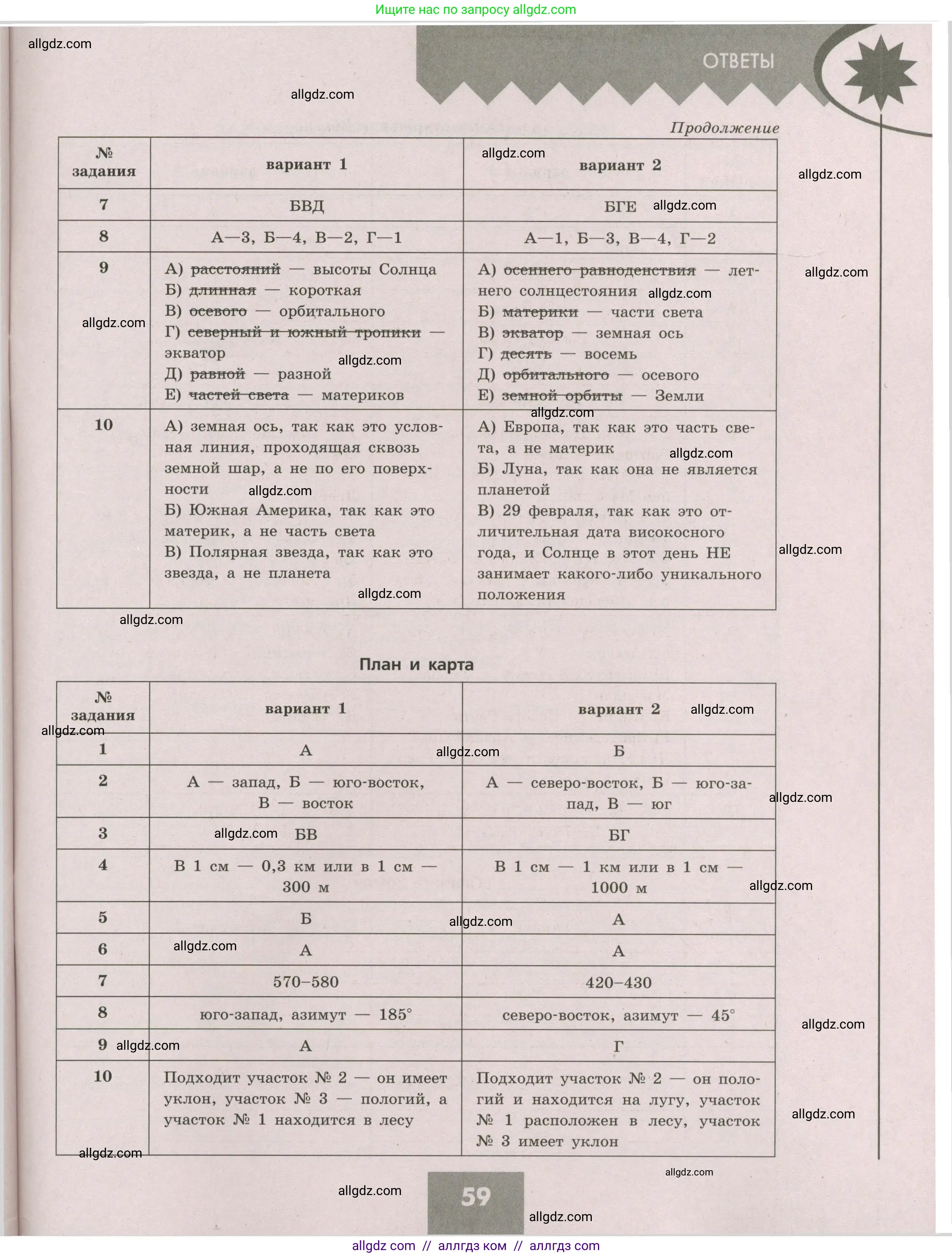 География, 5-6 класс Проверочные работы, авторы: Бондарева Мария Владимировна, Шидловский Игорь Михайлович, издательство Просвещение, Москва, 2023, жёлтого цвета, страница 59