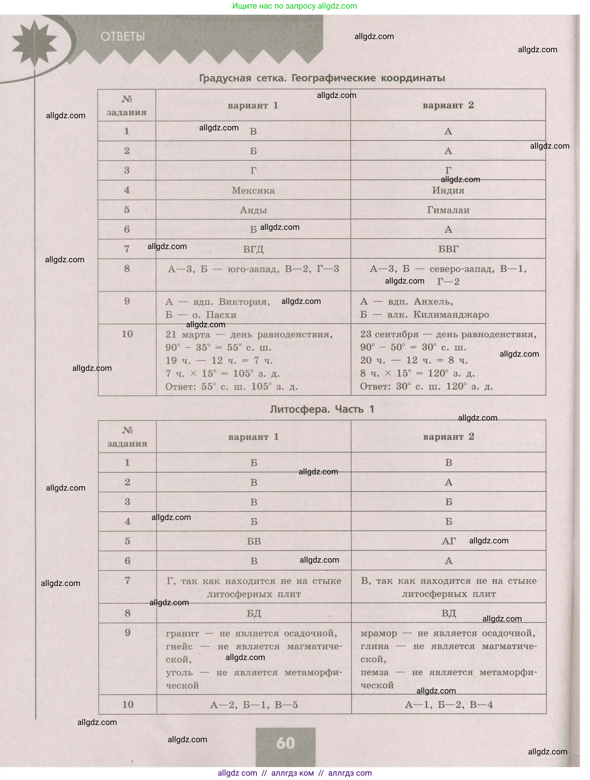 География, 5-6 класс Проверочные работы, авторы: Бондарева Мария Владимировна, Шидловский Игорь Михайлович, издательство Просвещение, Москва, 2023, жёлтого цвета, страница 60