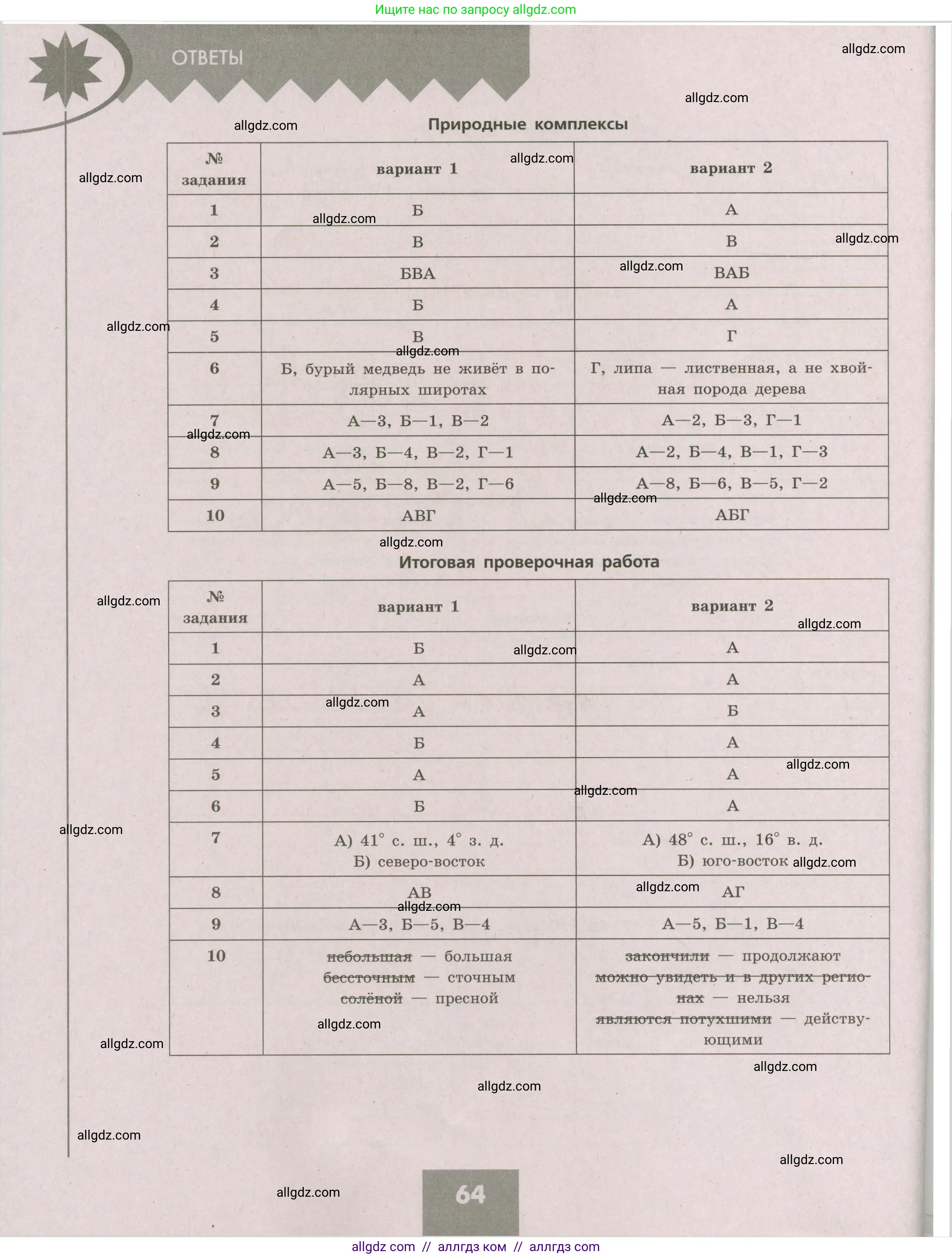 География, 5-6 класс Проверочные работы, авторы: Бондарева Мария Владимировна, Шидловский Игорь Михайлович, издательство Просвещение, Москва, 2023, жёлтого цвета, страница 64