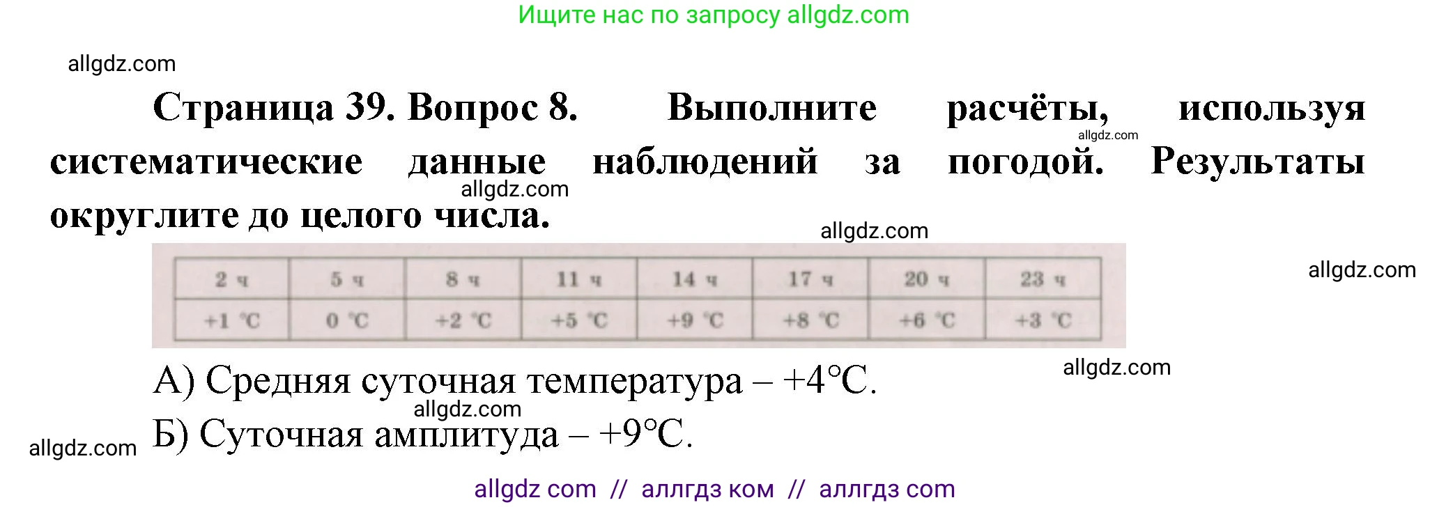 География, 5-6 класс Проверочные работы, авторы: Бондарева Мария Владимировна, Шидловский Игорь Михайлович, издательство Просвещение, Москва, 2023, жёлтого цвета, страница 39, номер 8, Решение