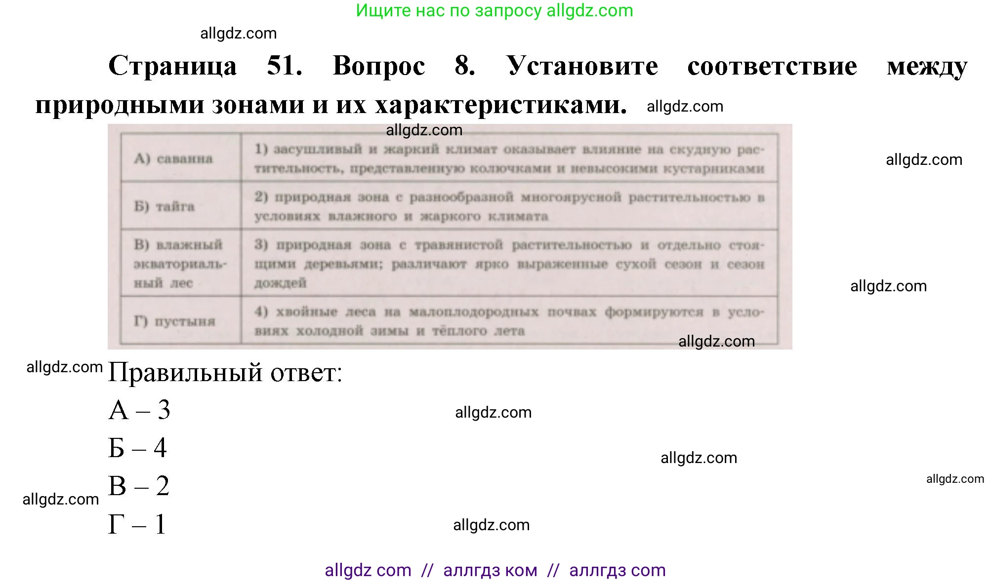 География, 5-6 класс Проверочные работы, авторы: Бондарева Мария Владимировна, Шидловский Игорь Михайлович, издательство Просвещение, Москва, 2023, жёлтого цвета, страница 51, номер 8, Решение