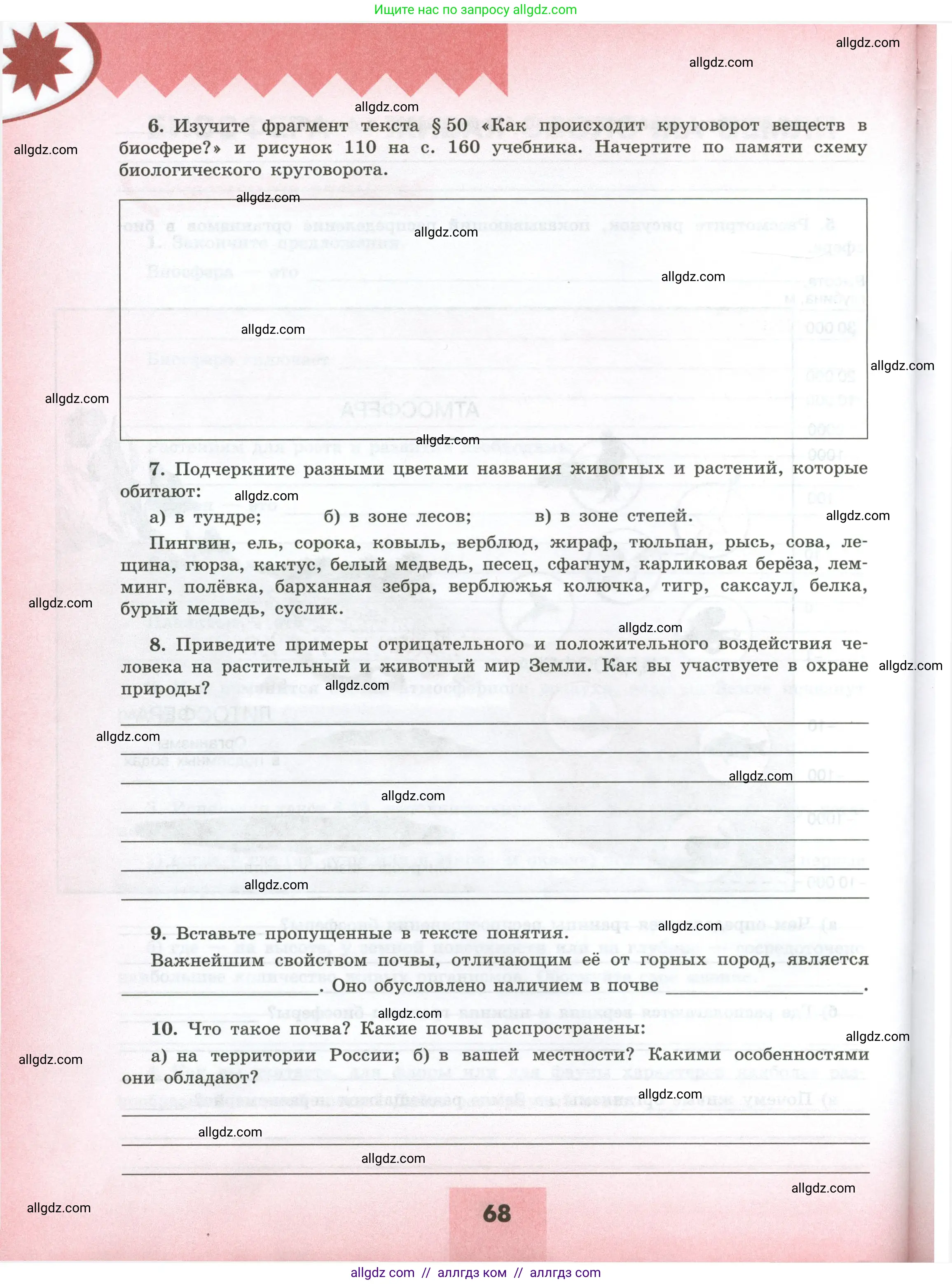 География, 5-6 класс Мой тренажёр, автор: Николина Вера Викторовна, издательство Просвещение, Москва, 2023, жёлтого цвета, страница 68