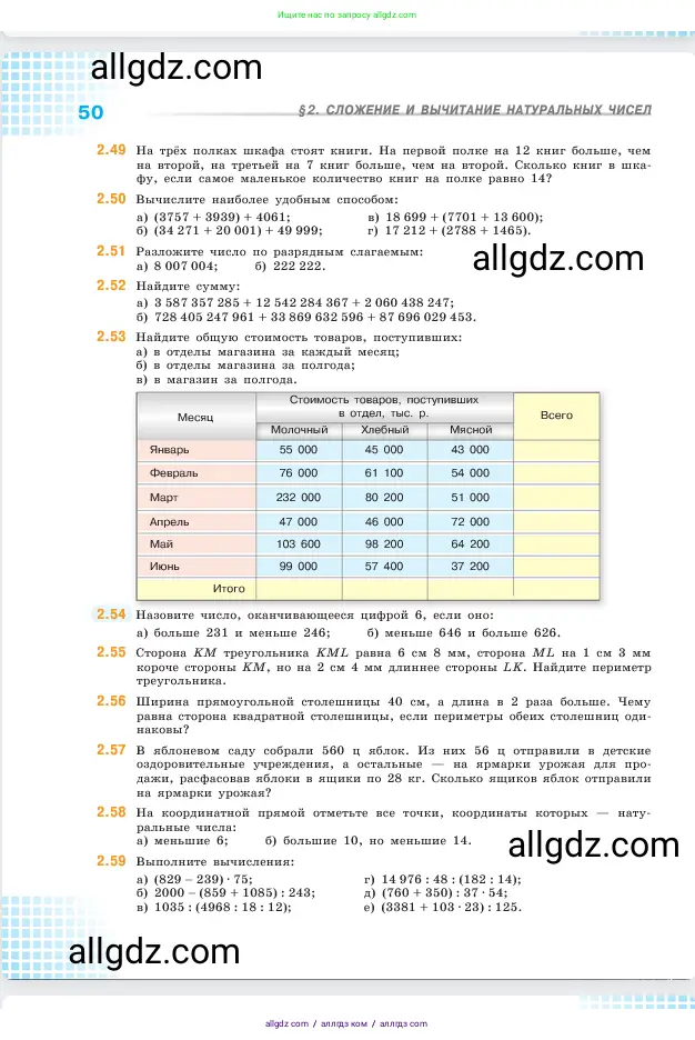 Математика, 5 класс Учебник, авторы: Виленкин Наум Яковлевич, Жохов Владимир Иванович, Чесноков Александр Семёнович, Александрова Лилия Александровна, Шварцбурд Семён Исаакович, издательство Просвещение, Москва, 2023, белого цвета, Часть 1, страница 50
