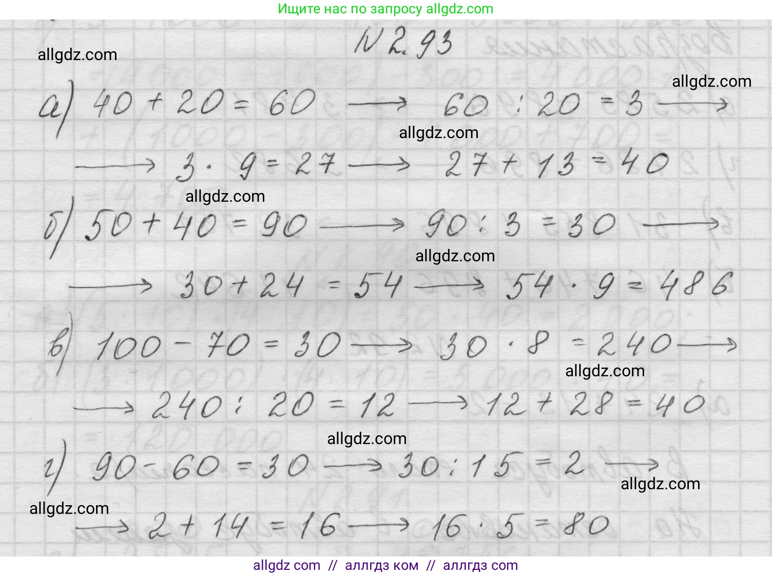 Математика, 5 класс Учебник, авторы: Виленкин Наум Яковлевич, Жохов Владимир Иванович, Чесноков Александр Семёнович, Александрова Лилия Александровна, Шварцбурд Семён Исаакович, издательство Просвещение, Москва, 2023, белого цвета, Часть 1, страница 57, номер 2.93, Решение 1