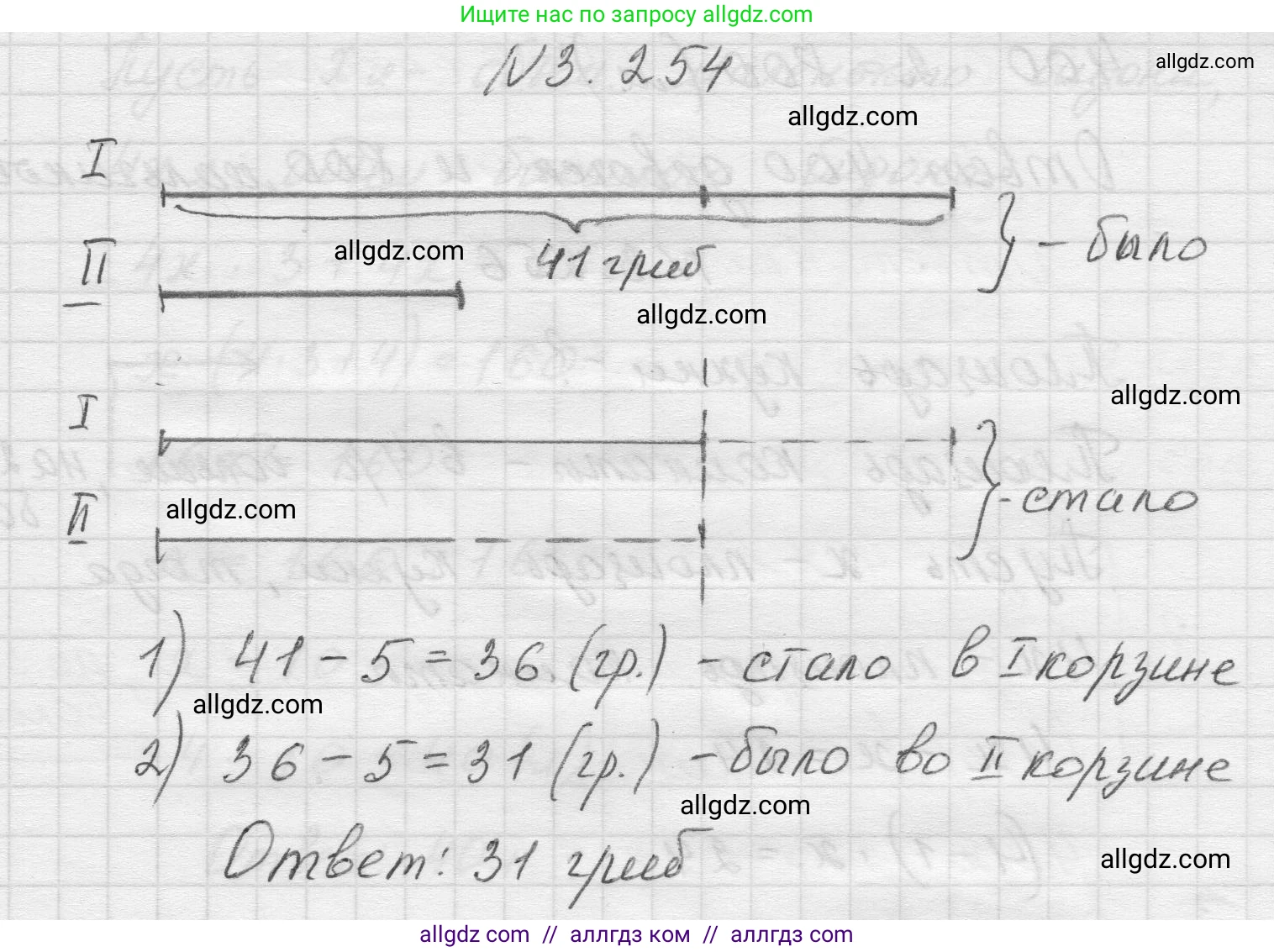 Математика, 5 класс Учебник, авторы: Виленкин Наум Яковлевич, Жохов Владимир Иванович, Чесноков Александр Семёнович, Александрова Лилия Александровна, Шварцбурд Семён Исаакович, издательство Просвещение, Москва, 2023, белого цвета, Часть 1, страница 105, номер 3.254, Решение 1