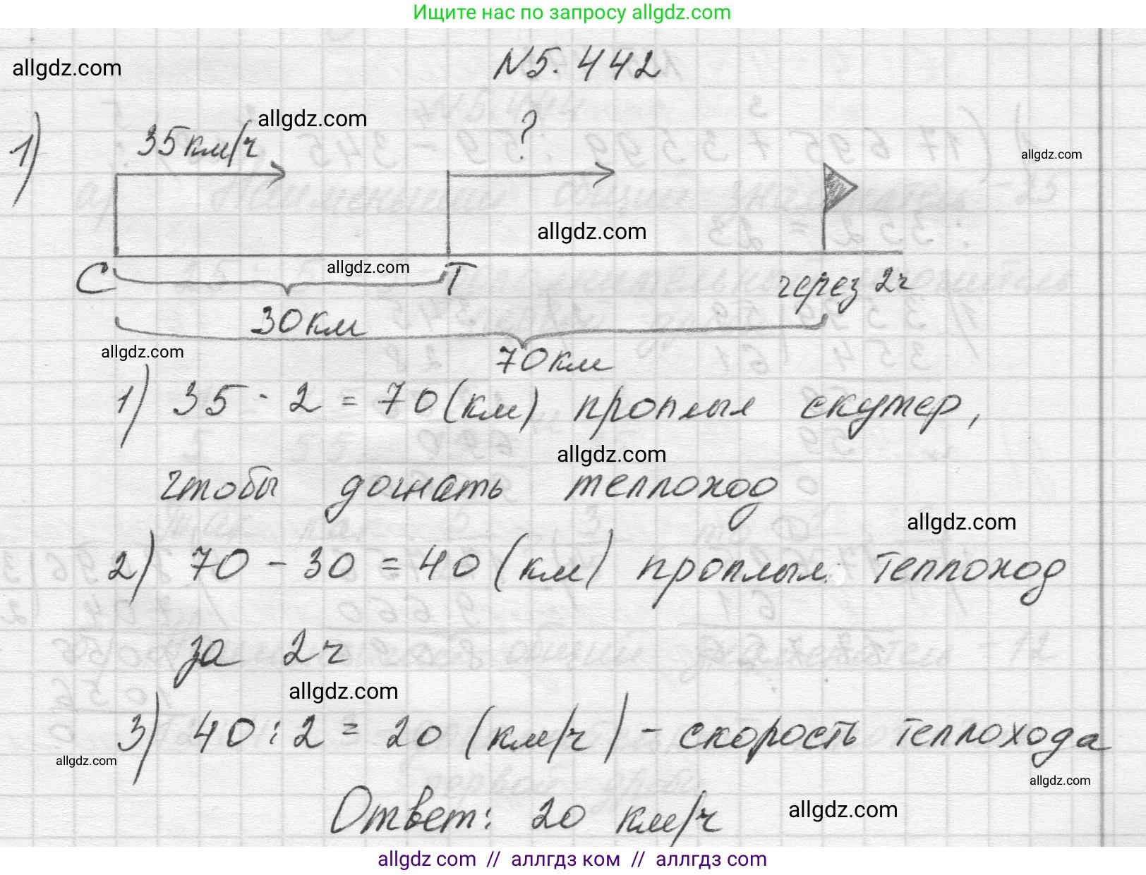 Математика, 5 класс Учебник, авторы: Виленкин Наум Яковлевич, Жохов Владимир Иванович, Чесноков Александр Семёнович, Александрова Лилия Александровна, Шварцбурд Семён Исаакович, издательство Просвещение, Москва, 2023, белого цвета, Часть 2, страница 71, номер 5.442, Решение 1