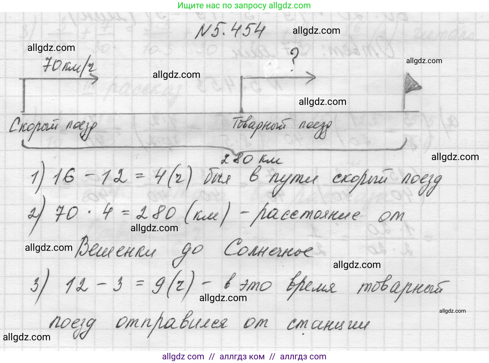 Математика, 5 класс Учебник, авторы: Виленкин Наум Яковлевич, Жохов Владимир Иванович, Чесноков Александр Семёнович, Александрова Лилия Александровна, Шварцбурд Семён Исаакович, издательство Просвещение, Москва, 2023, белого цвета, Часть 2, страница 72, номер 5.454, Решение 1