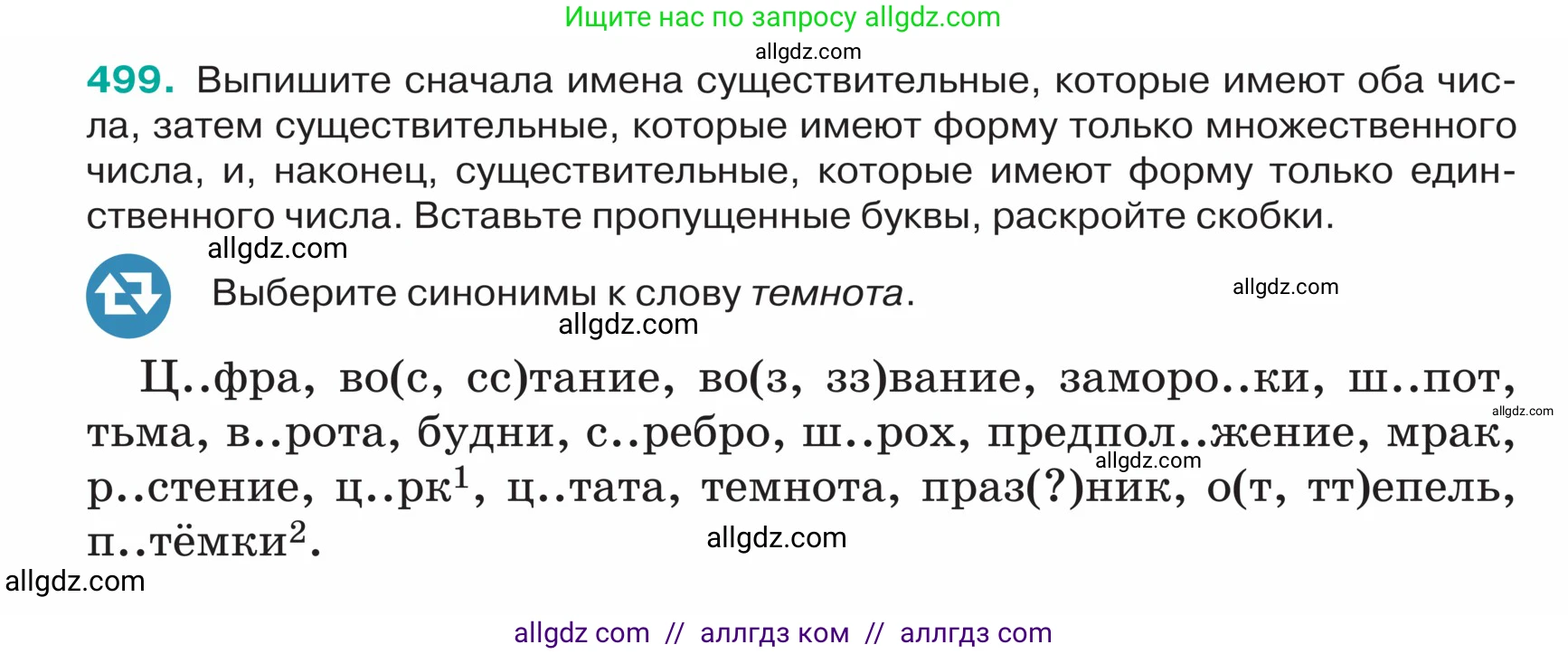 Русский язык, 5 класс Учебник, авторы: Ладыженская Таиса Алексеевна, Баранов Михаил Трофимович, Тростенцова Лидия Александровна, Ладыженская Наталия Вениаминовна, Дейкина Алевтина Дмитриевна, Григорян Лариса Трофимовна, Кулибаба Иван Иванович, Антонова Любовь Геннадиевна, издательство Просвещение, Москва, 2023, салатового цвета, Часть 2, страница 24, номер 499, Условие