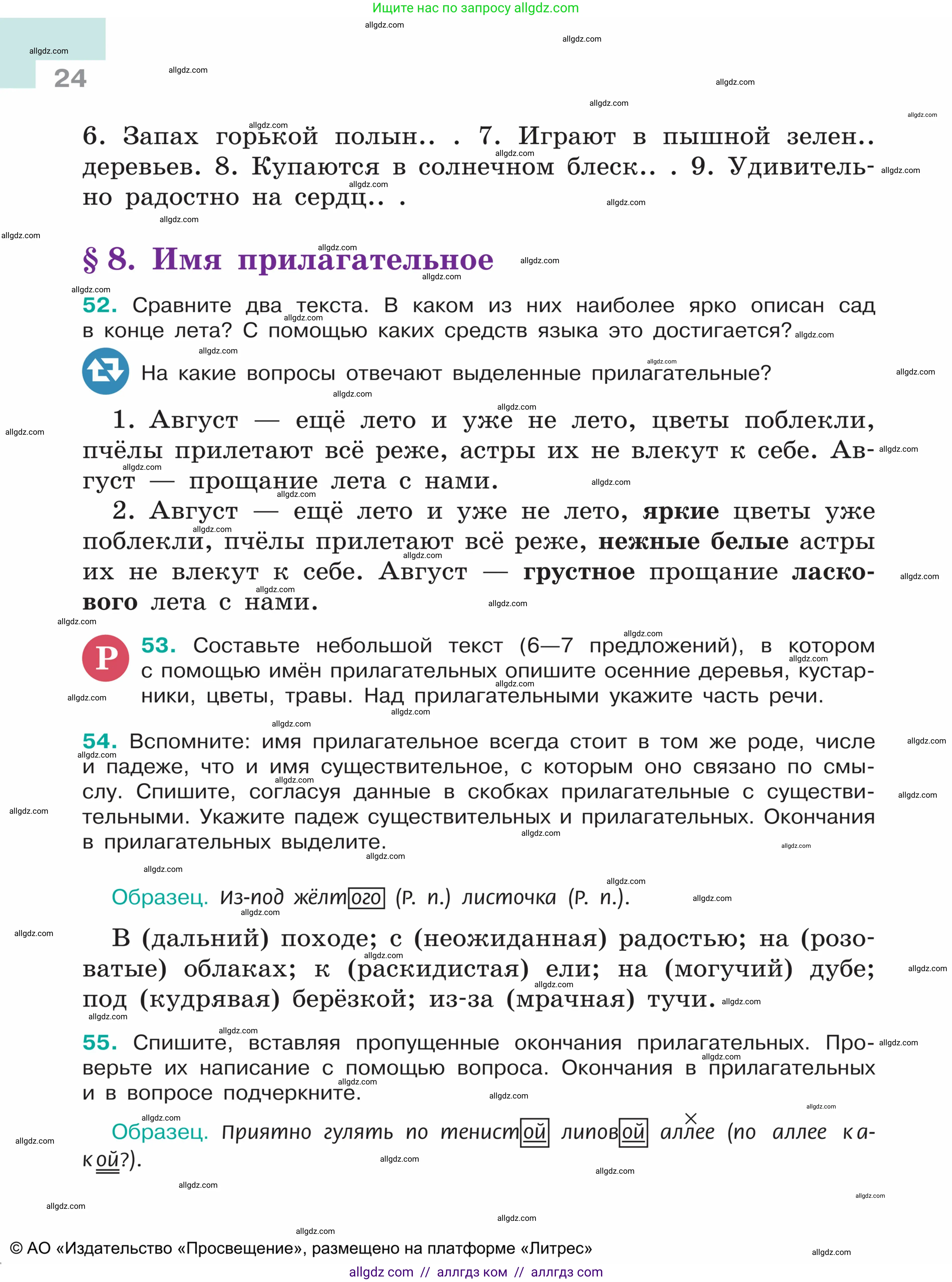 Русский язык, 5 класс Учебник, авторы: Ладыженская Таиса Алексеевна, Баранов Михаил Трофимович, Тростенцова Лидия Александровна, Ладыженская Наталия Вениаминовна, Дейкина Алевтина Дмитриевна, Григорян Лариса Трофимовна, Кулибаба Иван Иванович, Антонова Любовь Геннадиевна, издательство Просвещение, Москва, 2023, салатового цвета, Часть 1, страница 24