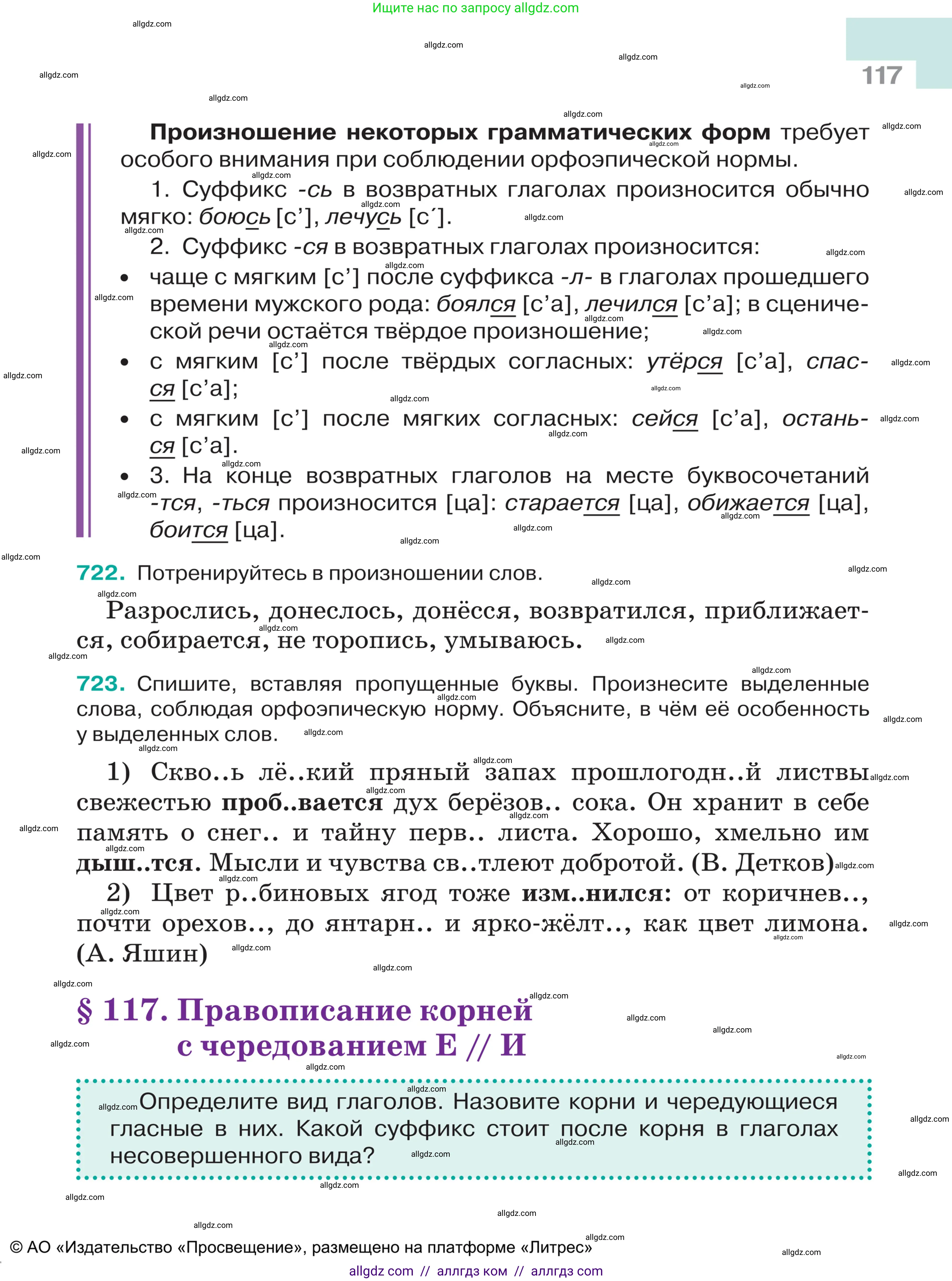 Русский язык, 5 класс Учебник, авторы: Ладыженская Таиса Алексеевна, Баранов Михаил Трофимович, Тростенцова Лидия Александровна, Ладыженская Наталия Вениаминовна, Дейкина Алевтина Дмитриевна, Григорян Лариса Трофимовна, Кулибаба Иван Иванович, Антонова Любовь Геннадиевна, издательство Просвещение, Москва, 2023, салатового цвета, Часть 2, страница 117