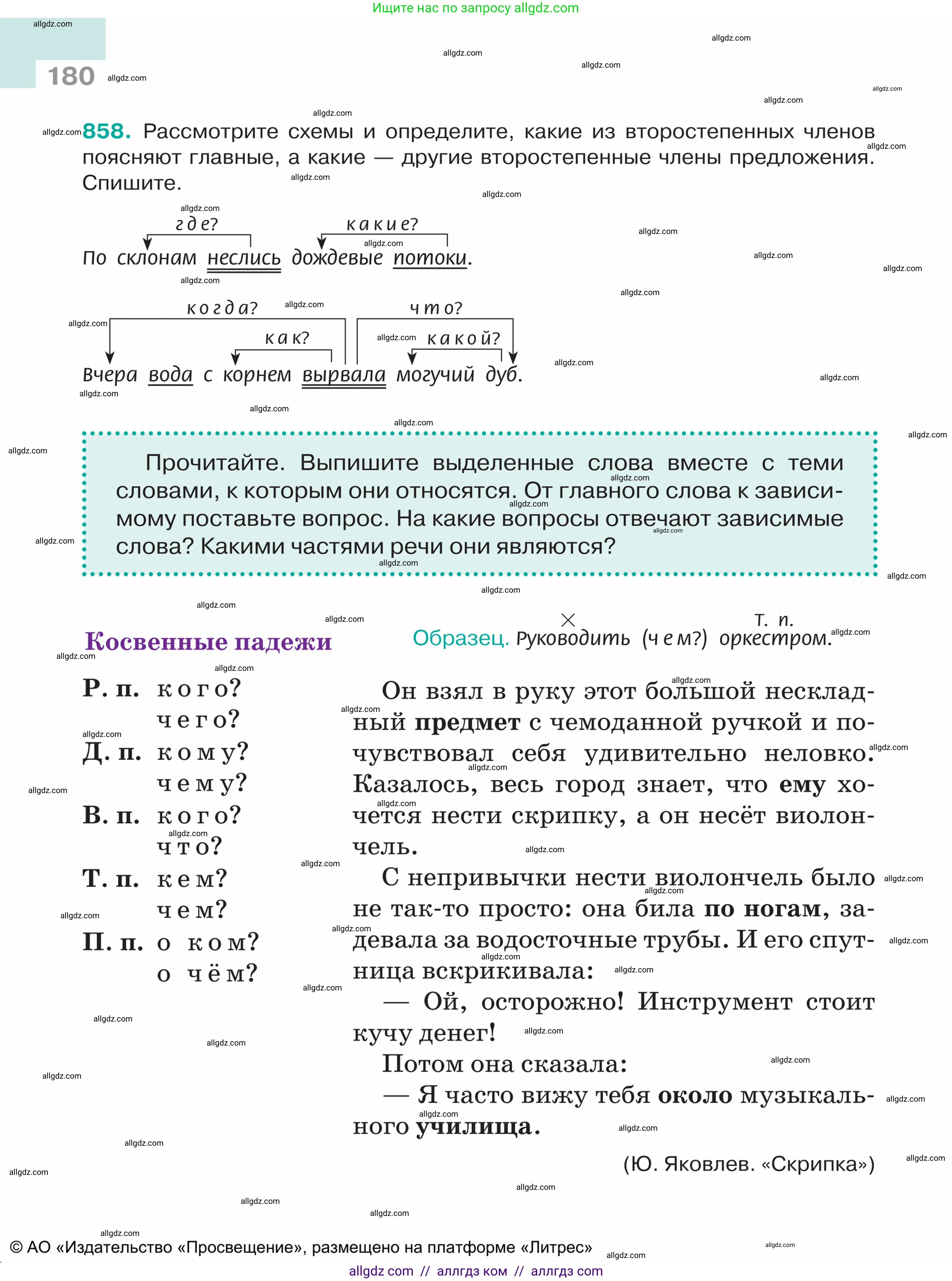 Русский язык, 5 класс Учебник, авторы: Ладыженская Таиса Алексеевна, Баранов Михаил Трофимович, Тростенцова Лидия Александровна, Ладыженская Наталия Вениаминовна, Дейкина Алевтина Дмитриевна, Григорян Лариса Трофимовна, Кулибаба Иван Иванович, Антонова Любовь Геннадиевна, издательство Просвещение, Москва, 2023, салатового цвета, Часть 2, страница 180