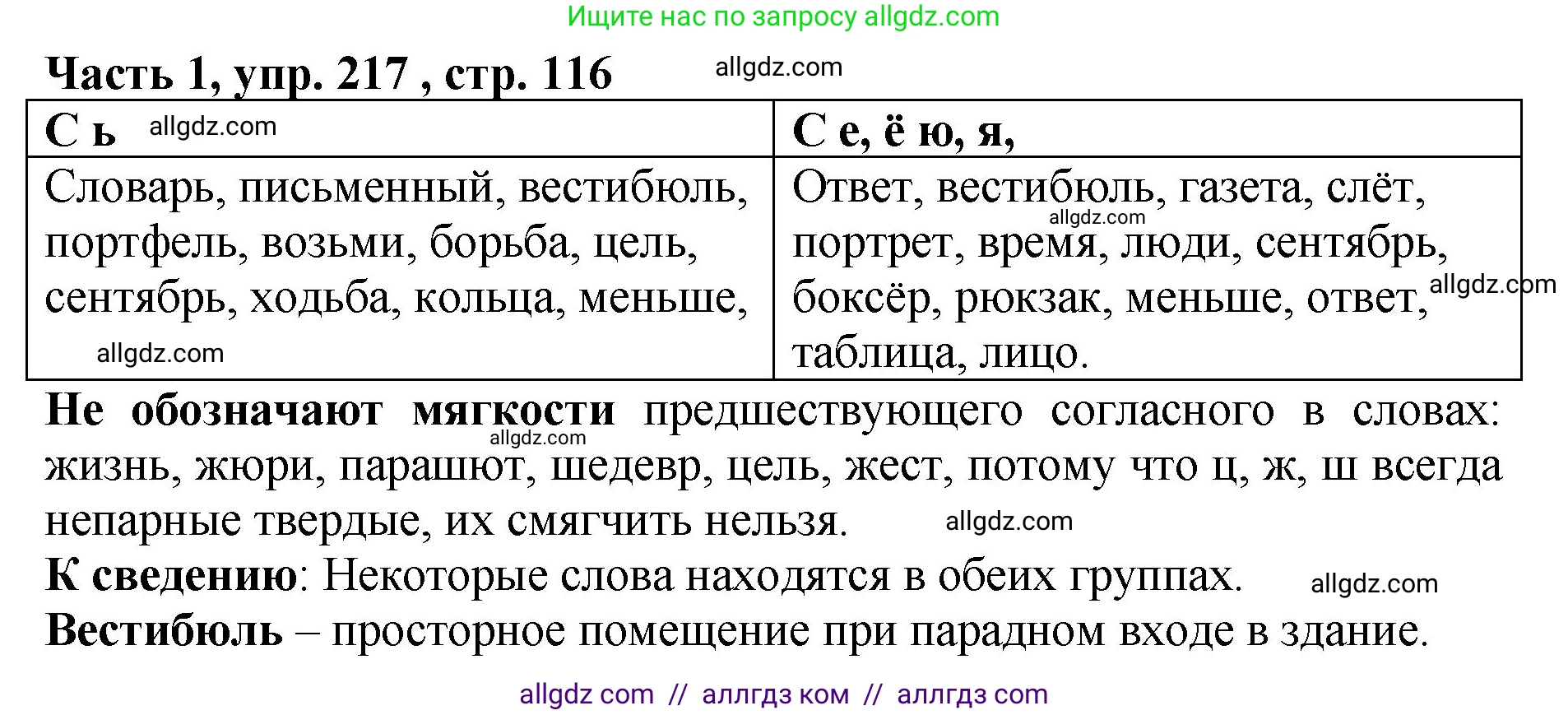 Русский язык, 5 класс Учебник, авторы: Ладыженская Таиса Алексеевна, Баранов Михаил Трофимович, Тростенцова Лидия Александровна, Ладыженская Наталия Вениаминовна, Дейкина Алевтина Дмитриевна, Григорян Лариса Трофимовна, Кулибаба Иван Иванович, Антонова Любовь Геннадиевна, издательство Просвещение, Москва, 2023, салатового цвета, Часть 1, страница 116, номер 217, Решение 1