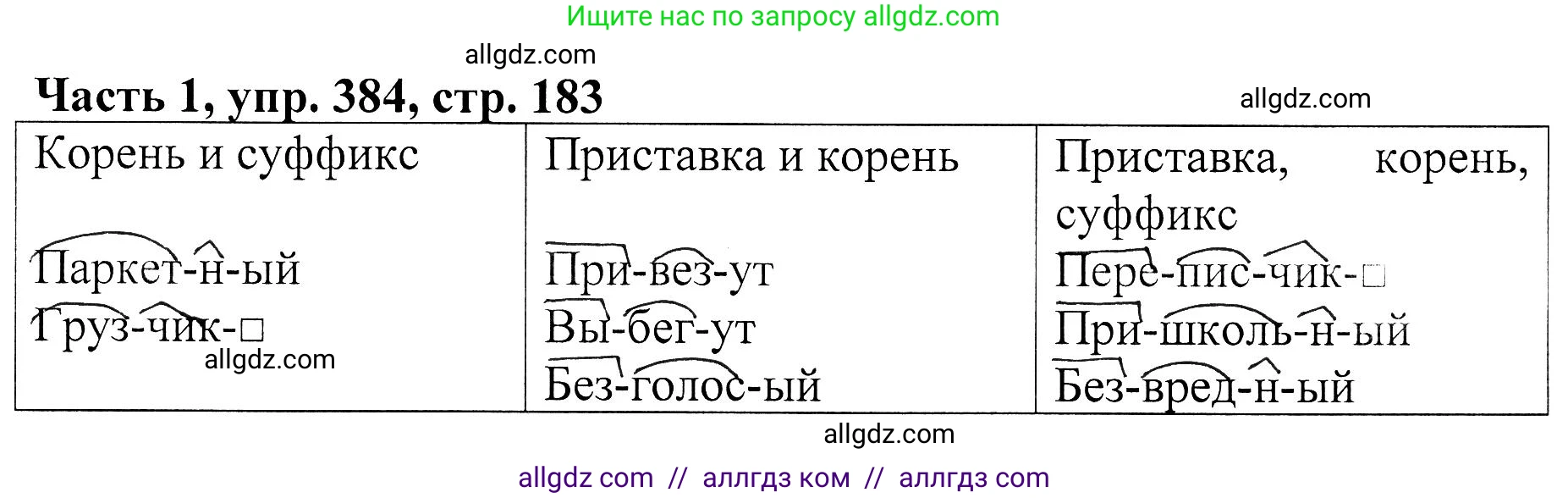 Русский язык, 5 класс Учебник, авторы: Ладыженская Таиса Алексеевна, Баранов Михаил Трофимович, Тростенцова Лидия Александровна, Ладыженская Наталия Вениаминовна, Дейкина Алевтина Дмитриевна, Григорян Лариса Трофимовна, Кулибаба Иван Иванович, Антонова Любовь Геннадиевна, издательство Просвещение, Москва, 2023, салатового цвета, Часть 1, страница 183, номер 384, Решение 1