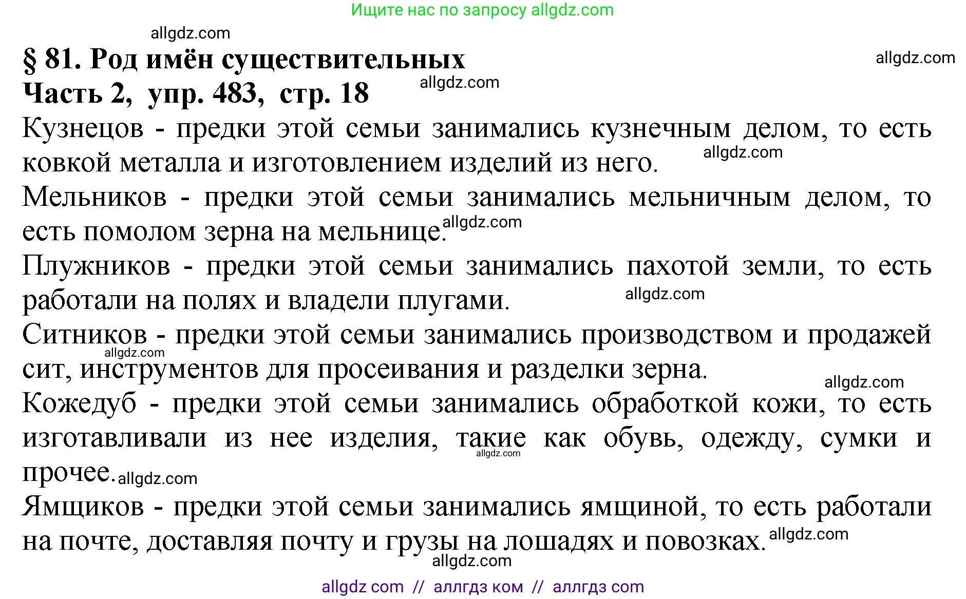Русский язык, 5 класс Учебник, авторы: Ладыженская Таиса Алексеевна, Баранов Михаил Трофимович, Тростенцова Лидия Александровна, Ладыженская Наталия Вениаминовна, Дейкина Алевтина Дмитриевна, Григорян Лариса Трофимовна, Кулибаба Иван Иванович, Антонова Любовь Геннадиевна, издательство Просвещение, Москва, 2023, салатового цвета, Часть 2, страница 18, номер 483, Решение 1