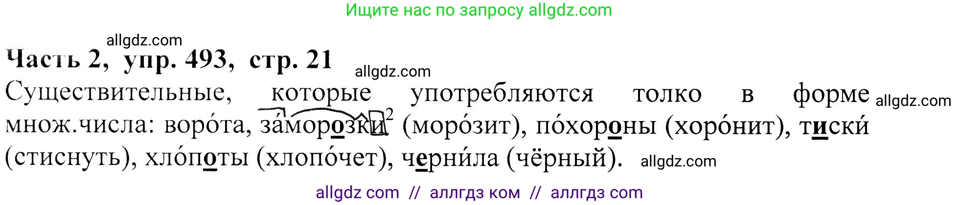 Русский язык, 5 класс Учебник, авторы: Ладыженская Таиса Алексеевна, Баранов Михаил Трофимович, Тростенцова Лидия Александровна, Ладыженская Наталия Вениаминовна, Дейкина Алевтина Дмитриевна, Григорян Лариса Трофимовна, Кулибаба Иван Иванович, Антонова Любовь Геннадиевна, издательство Просвещение, Москва, 2023, салатового цвета, Часть 2, страница 21, номер 493, Решение 1