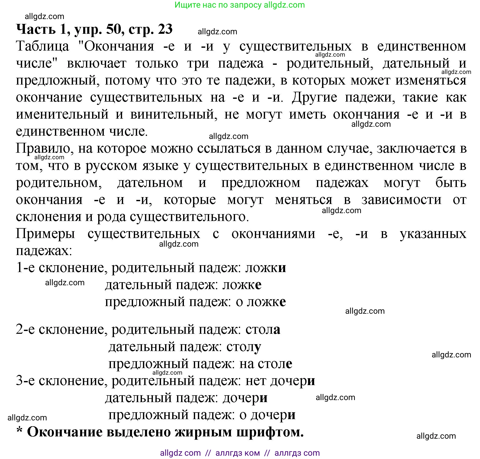 Русский язык, 5 класс Учебник, авторы: Ладыженская Таиса Алексеевна, Баранов Михаил Трофимович, Тростенцова Лидия Александровна, Ладыженская Наталия Вениаминовна, Дейкина Алевтина Дмитриевна, Григорян Лариса Трофимовна, Кулибаба Иван Иванович, Антонова Любовь Геннадиевна, издательство Просвещение, Москва, 2023, салатового цвета, Часть 1, страница 23, номер 50, Решение 1
