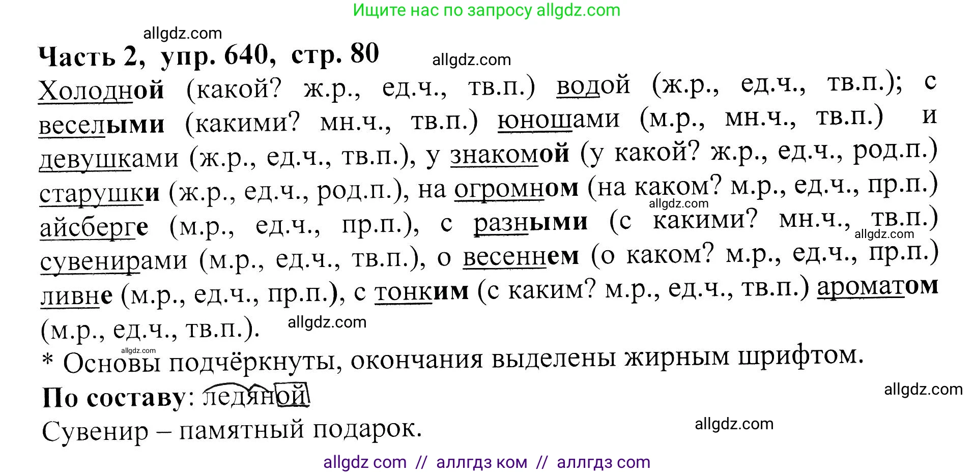 Русский язык, 5 класс Учебник, авторы: Ладыженская Таиса Алексеевна, Баранов Михаил Трофимович, Тростенцова Лидия Александровна, Ладыженская Наталия Вениаминовна, Дейкина Алевтина Дмитриевна, Григорян Лариса Трофимовна, Кулибаба Иван Иванович, Антонова Любовь Геннадиевна, издательство Просвещение, Москва, 2023, салатового цвета, Часть 2, страница 80, номер 640, Решение 1