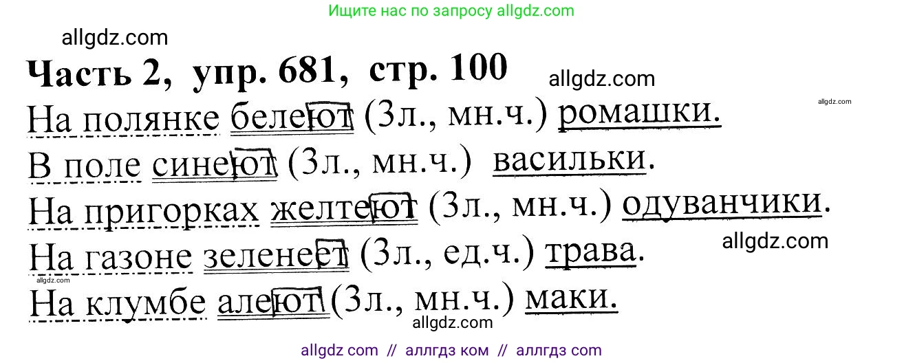 Русский язык, 5 класс Учебник, авторы: Ладыженская Таиса Алексеевна, Баранов Михаил Трофимович, Тростенцова Лидия Александровна, Ладыженская Наталия Вениаминовна, Дейкина Алевтина Дмитриевна, Григорян Лариса Трофимовна, Кулибаба Иван Иванович, Антонова Любовь Геннадиевна, издательство Просвещение, Москва, 2023, салатового цвета, Часть 2, страница 100, номер 681, Решение 1