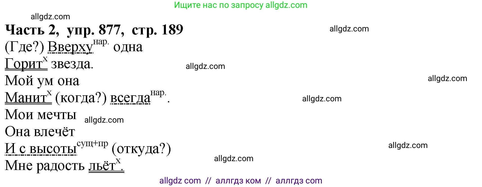 Русский язык, 5 класс Учебник, авторы: Ладыженская Таиса Алексеевна, Баранов Михаил Трофимович, Тростенцова Лидия Александровна, Ладыженская Наталия Вениаминовна, Дейкина Алевтина Дмитриевна, Григорян Лариса Трофимовна, Кулибаба Иван Иванович, Антонова Любовь Геннадиевна, издательство Просвещение, Москва, 2023, салатового цвета, Часть 2, страница 189, номер 877, Решение 1