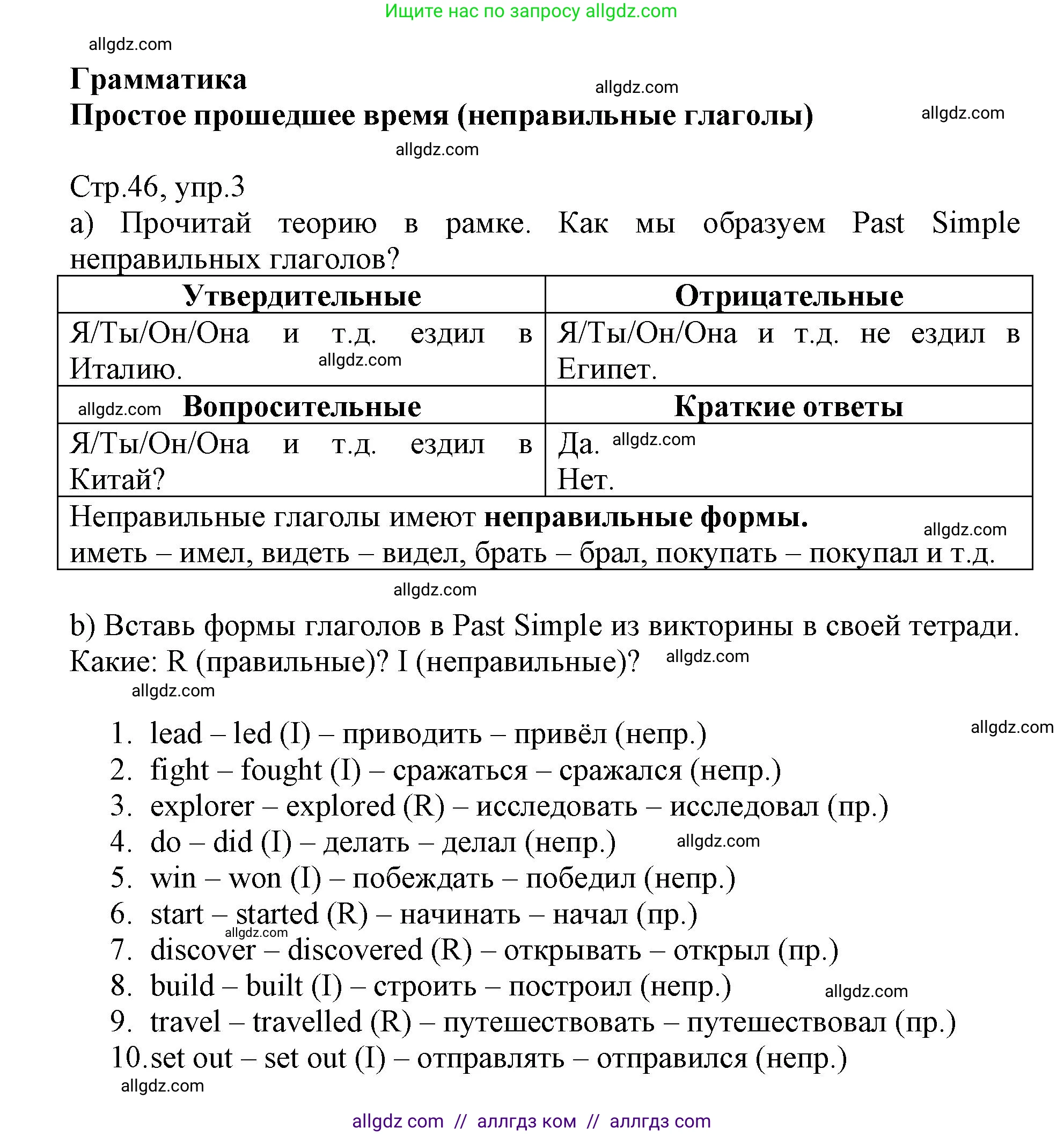 Английский язык (english), 6 класс Учебник (Student's book), авторы: Баранова Ксения Михайловна (Baranova Ksenia), Дули Дженни (Dooley Jenny), Копылова Виктория Викторовна (Kopylova Victoria), Мильруд Радислав Петрович (Millrood Radislav), Эванс Вирджиния (Evans Virginia), издательство Просвещение, Москва, 2023, белого цвета, страница 46, номер 3, Решение