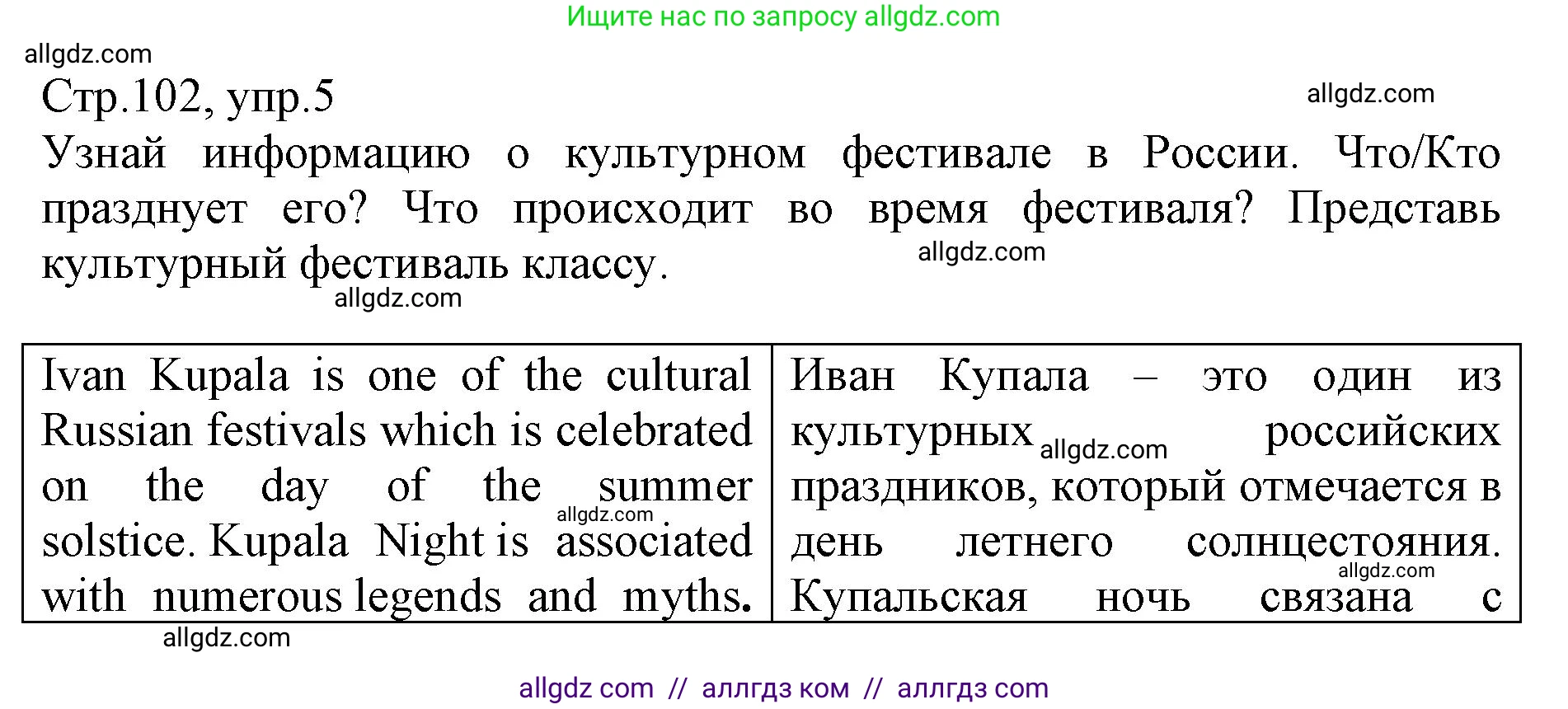Английский язык (english), 6 класс Учебник (Student's book), авторы: Баранова Ксения Михайловна (Baranova Ksenia), Дули Дженни (Dooley Jenny), Копылова Виктория Викторовна (Kopylova Victoria), Мильруд Радислав Петрович (Millrood Radislav), Эванс Вирджиния (Evans Virginia), издательство Просвещение, Москва, 2023, белого цвета, страница 102, номер 5, Решение