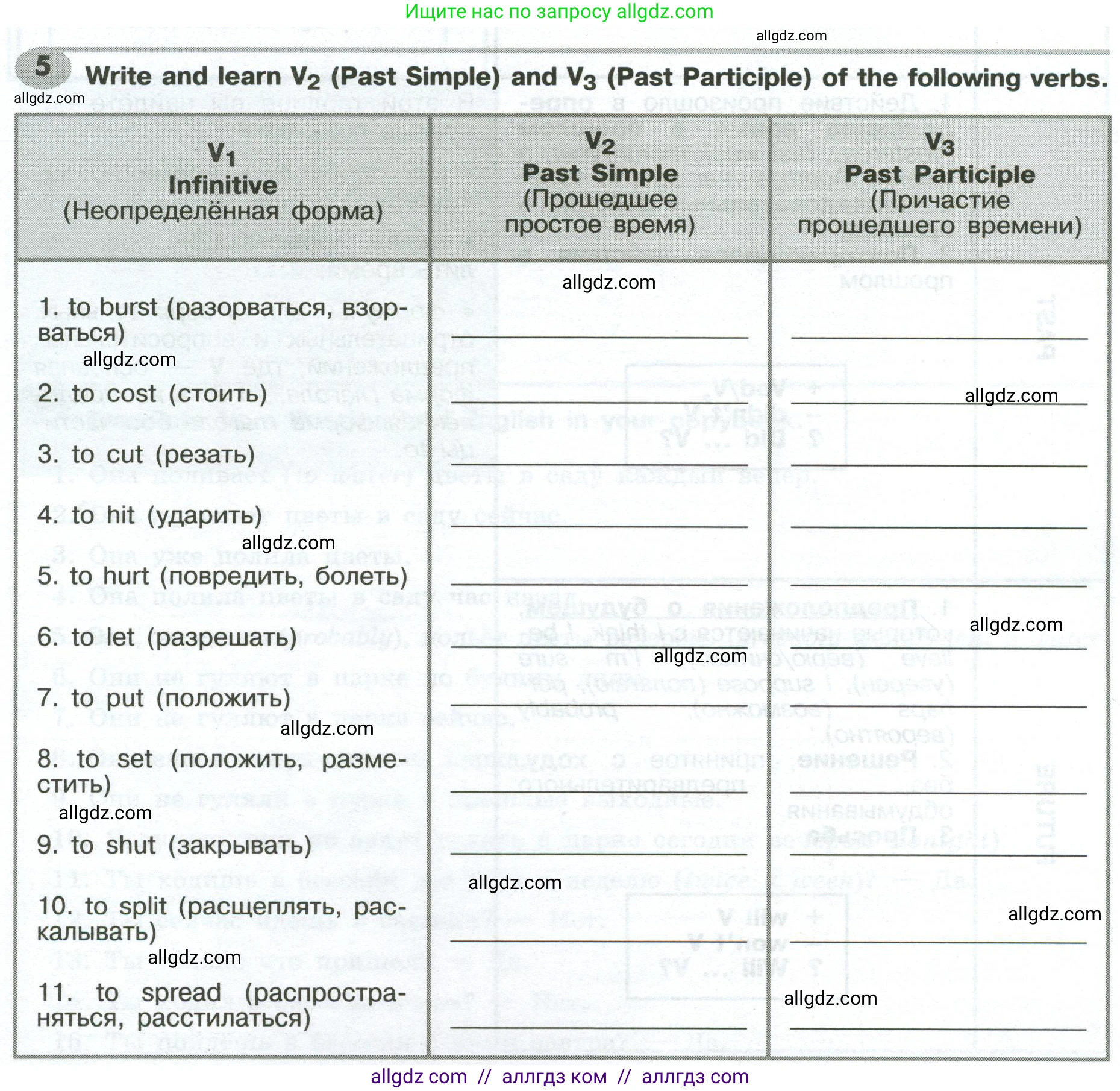 Английский язык (english), 6 класс Грамматический тренажёр, автор: Тимофеева Светлана Леонидовна, издательство Просвещение, Москва, 2023, зелёного цвета, страница 9, номер 5, Условие 2023-2027