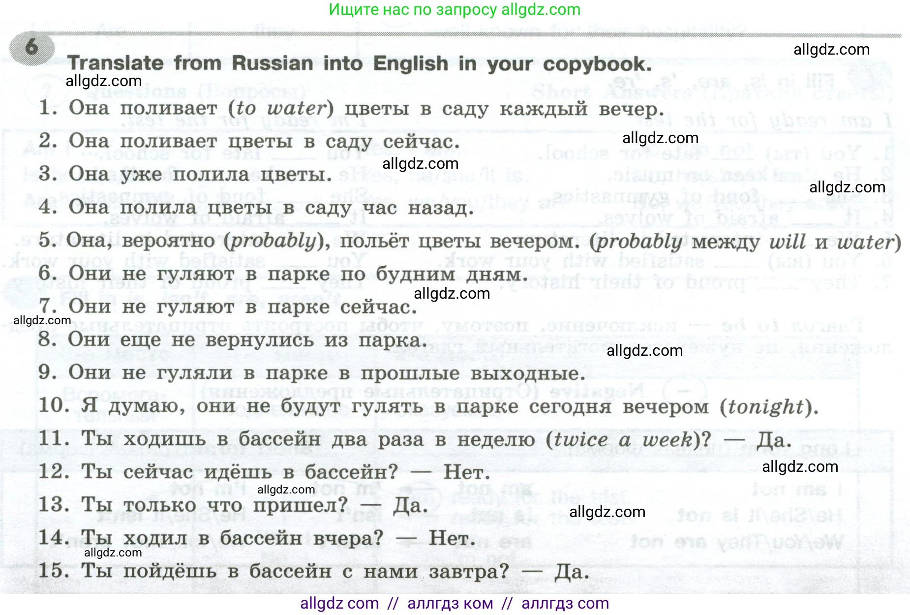 Английский язык (english), 6 класс Грамматический тренажёр, автор: Тимофеева Светлана Леонидовна, издательство Просвещение, Москва, 2023, зелёного цвета, страница 11, номер 6, Условие 2023-2027