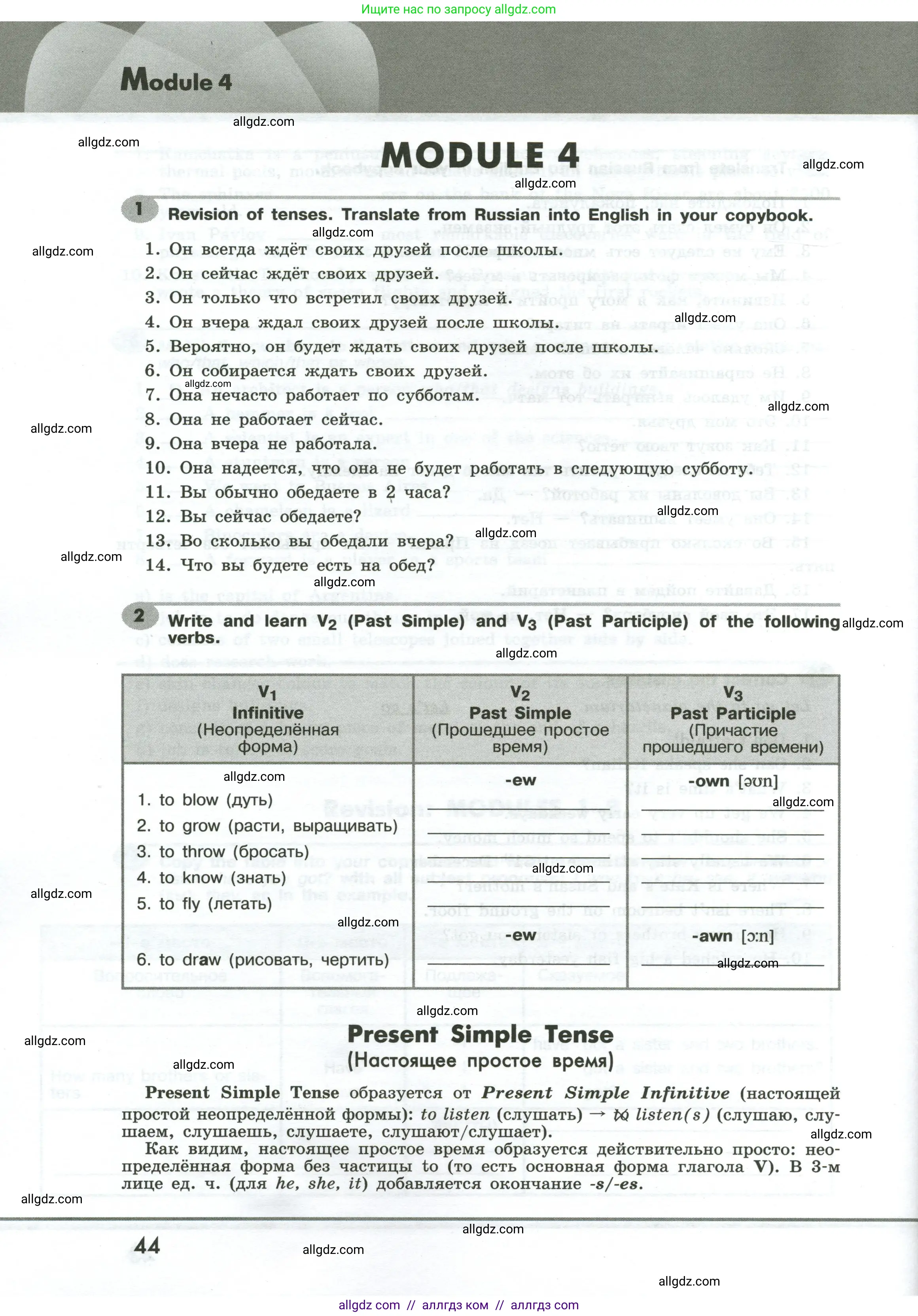 Английский язык (english), 6 класс Грамматический тренажёр, автор: Тимофеева Светлана Леонидовна, издательство Просвещение, Москва, 2023, зелёного цвета, страница 44