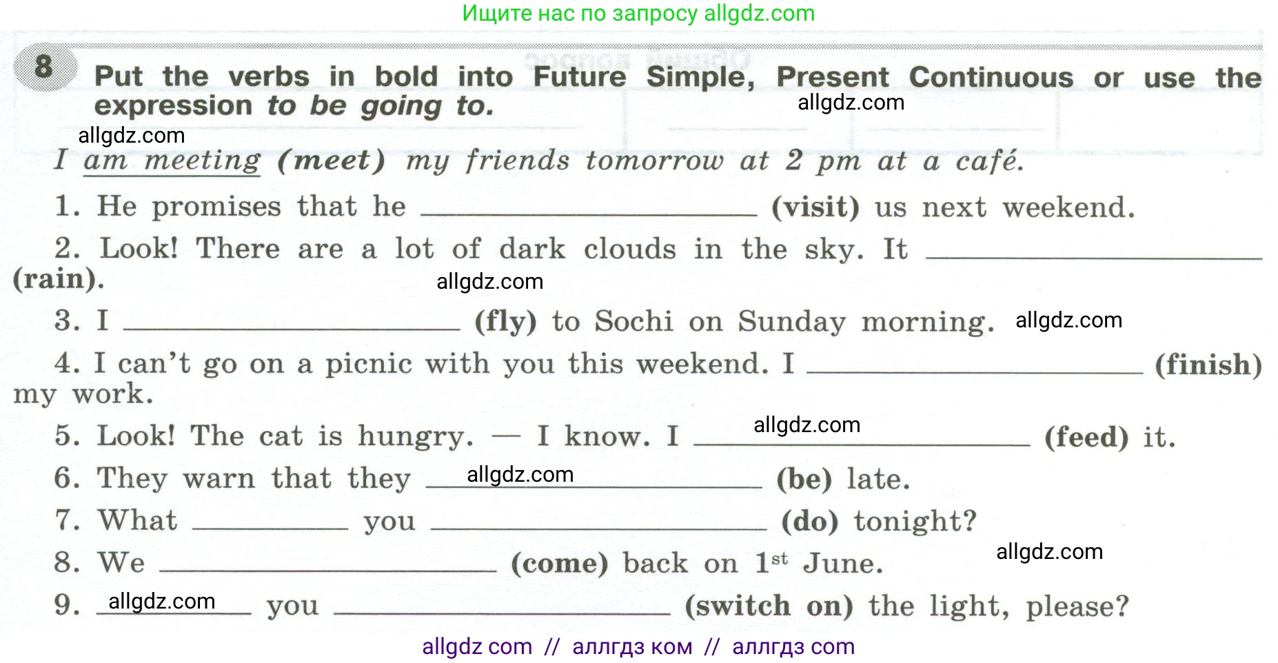 Английский язык (english), 6 класс Грамматический тренажёр, автор: Тимофеева Светлана Леонидовна, издательство Просвещение, Москва, 2023, зелёного цвета, страница 119, номер 8, Условие 2023-2027