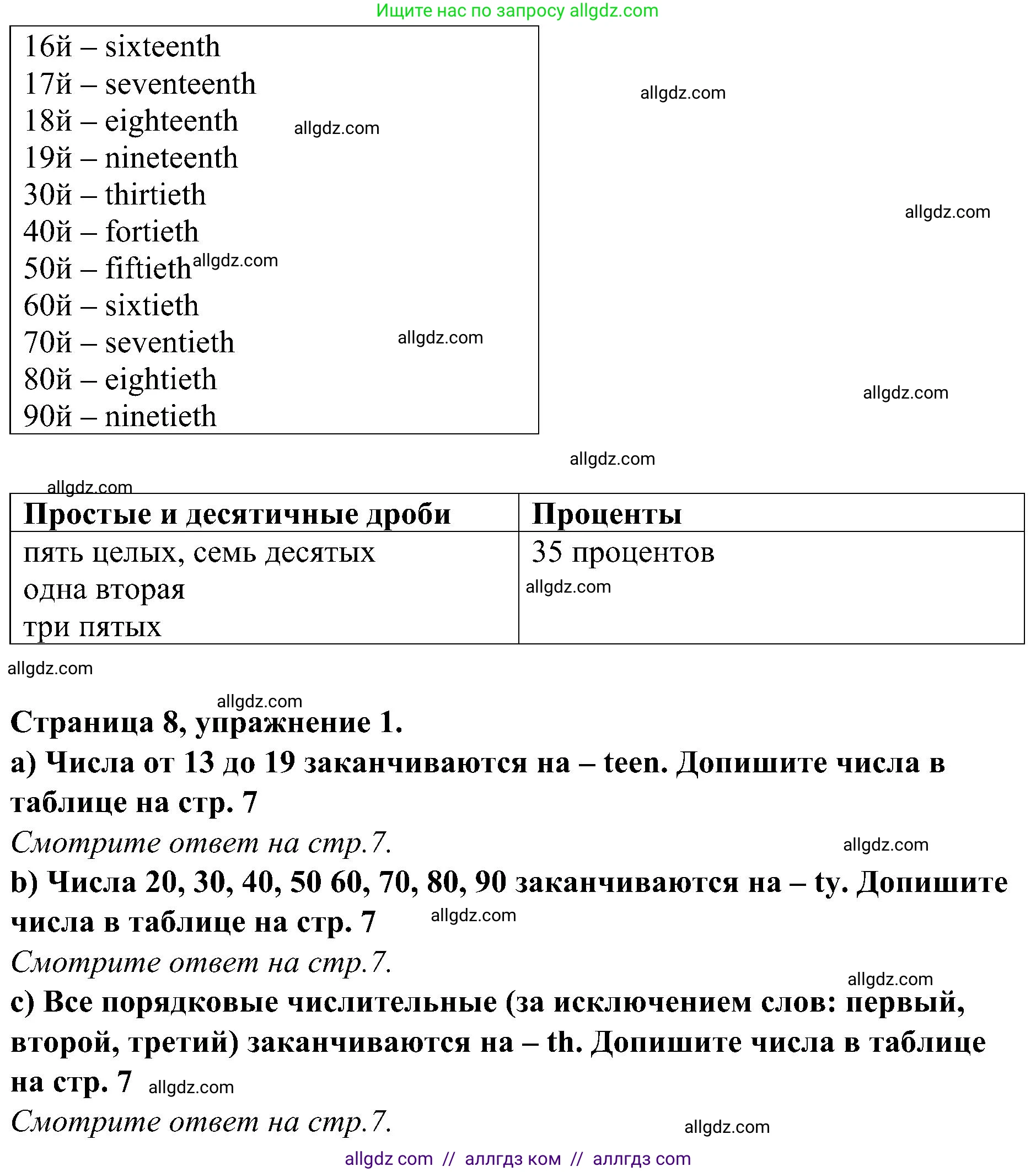Английский язык (english), 6 класс Грамматический тренажёр, автор: Тимофеева Светлана Леонидовна, издательство Просвещение, Москва, 2023, зелёного цвета, страница 7, номер 1, Решение 1 (2023-2027) (продолжение 2)