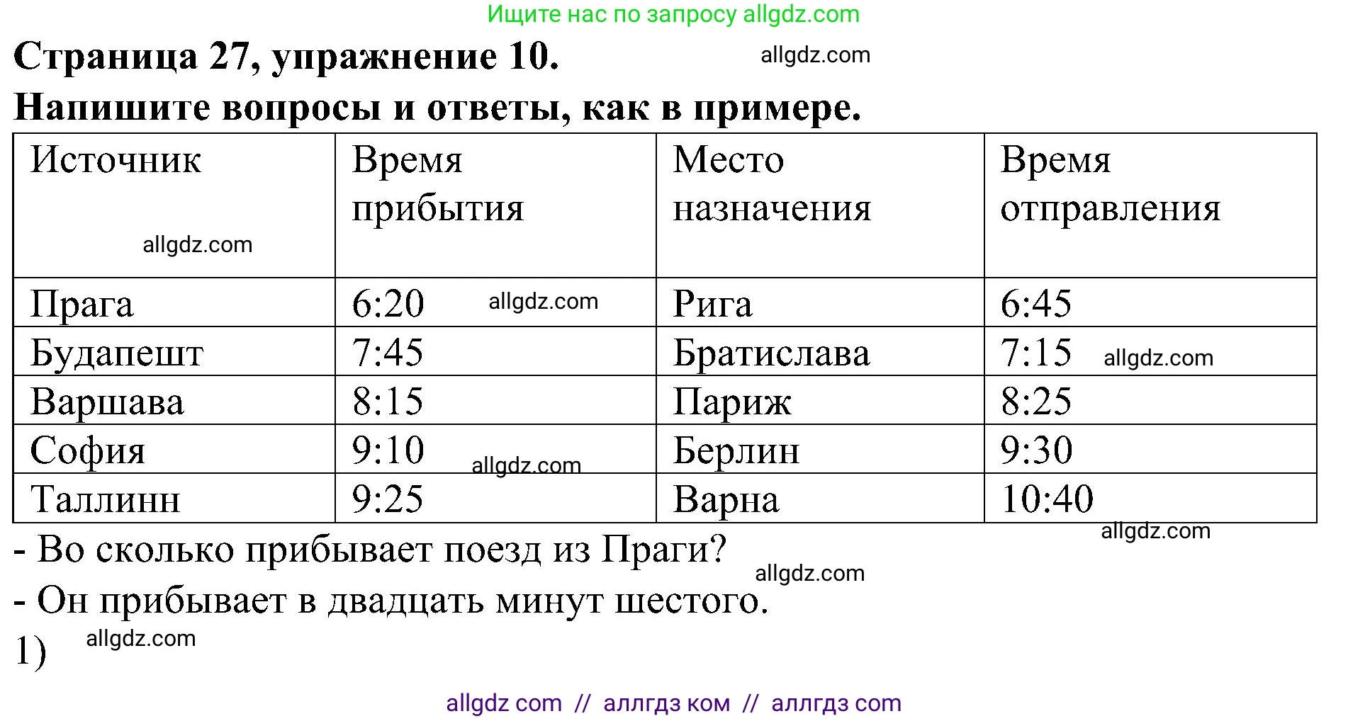 Английский язык (english), 6 класс Грамматический тренажёр, автор: Тимофеева Светлана Леонидовна, издательство Просвещение, Москва, 2023, зелёного цвета, страница 27, номер 10, Решение 1 (2023-2027)
