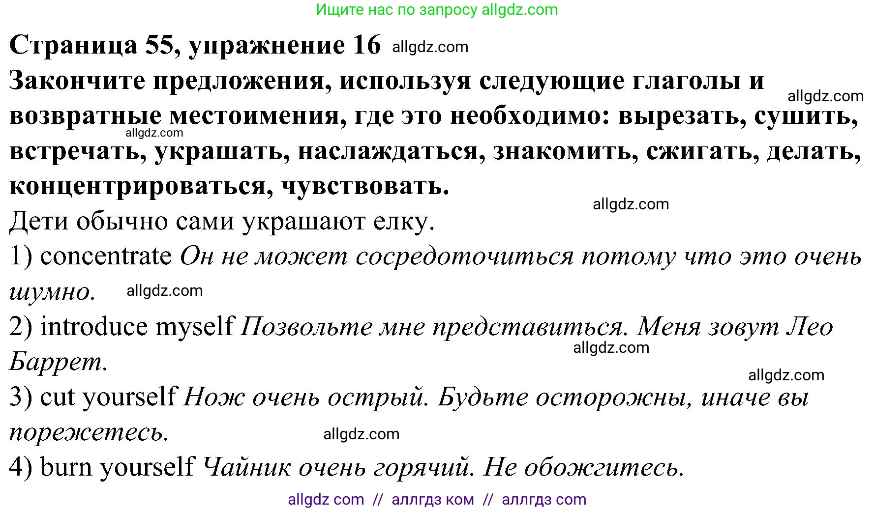 Английский язык (english), 6 класс Грамматический тренажёр, автор: Тимофеева Светлана Леонидовна, издательство Просвещение, Москва, 2023, зелёного цвета, страница 55, номер 16, Решение 1 (2023-2027)