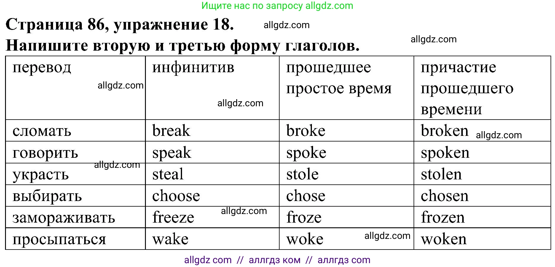 Английский язык (english), 6 класс Грамматический тренажёр, автор: Тимофеева Светлана Леонидовна, издательство Просвещение, Москва, 2023, зелёного цвета, страница 86, номер 18, Решение 1 (2023-2027)