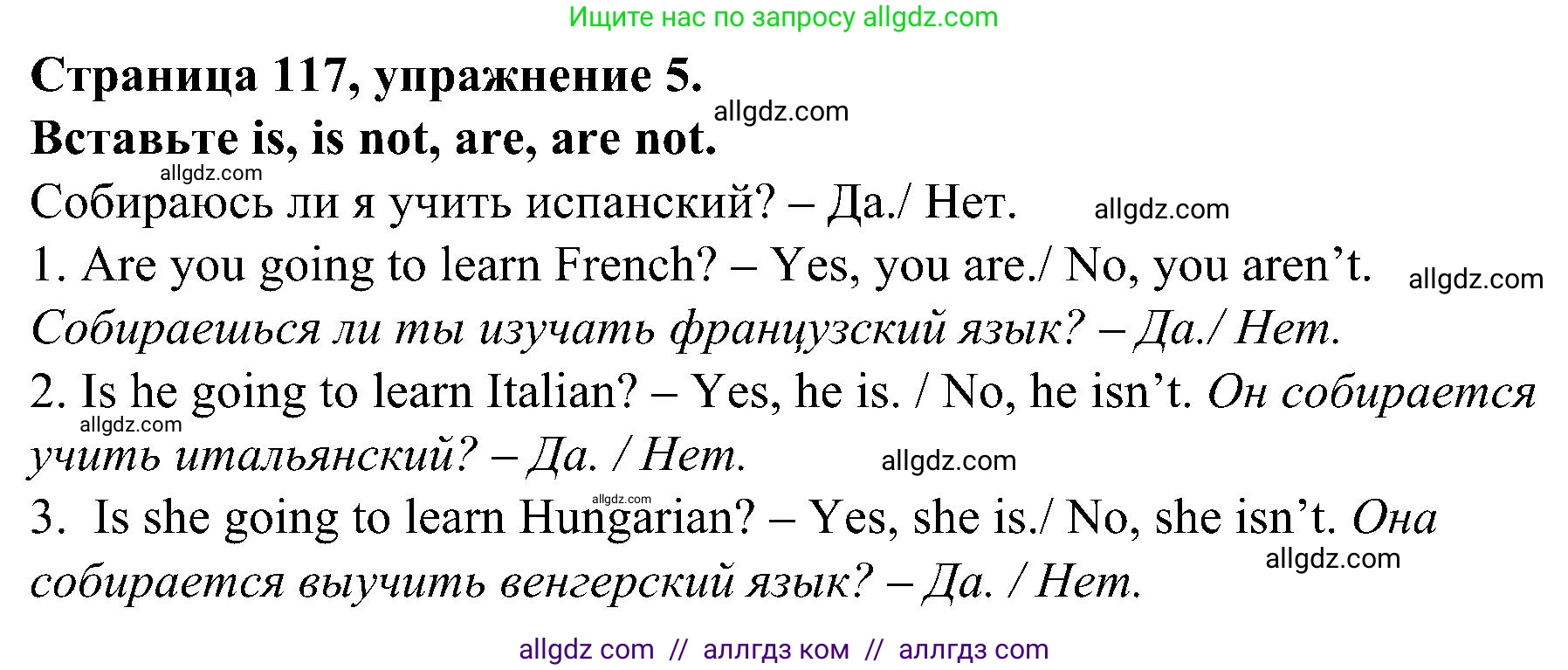 Английский язык (english), 6 класс Грамматический тренажёр, автор: Тимофеева Светлана Леонидовна, издательство Просвещение, Москва, 2023, зелёного цвета, страница 117, номер 5, Решение 1 (2023-2027)