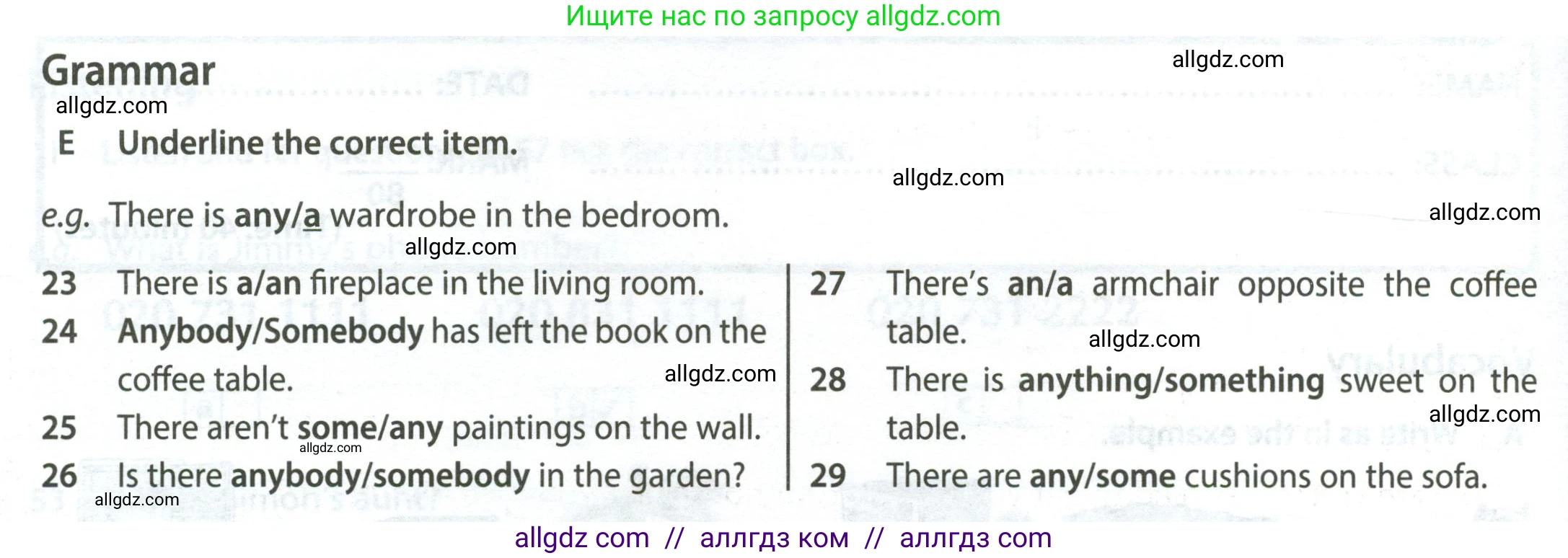 Английский язык (english), 6 класс контрольные задания (test booklet), авторы: Ваулина Юлия Евгеньевна (Vaulina Julia), Дули Дженни (Dooley Jenny), Подоляко Ольга Евгеньевна (Podolyako Olga), Эванс Вирджиния (Evans Virginia), издательство Просвещение, Москва, 2023, зелёного цвета, страница 14, номер E (23-29), Условие 2023-2027