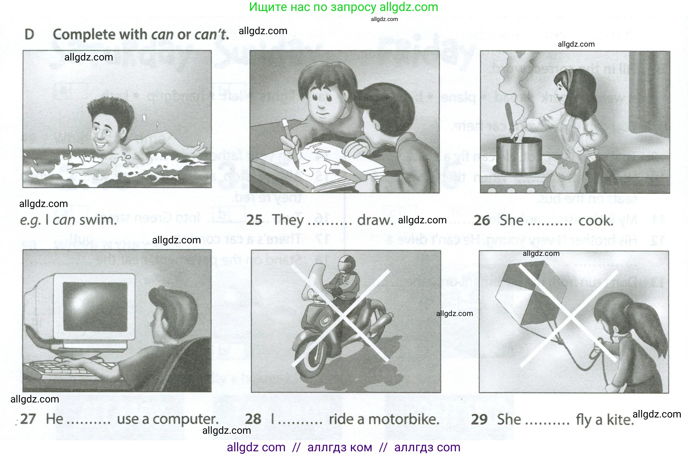 Английский язык (english), 6 класс контрольные задания (test booklet), авторы: Ваулина Юлия Евгеньевна (Vaulina Julia), Дули Дженни (Dooley Jenny), Подоляко Ольга Евгеньевна (Podolyako Olga), Эванс Вирджиния (Evans Virginia), издательство Просвещение, Москва, 2023, зелёного цвета, страница 22, номер D (25-29), Условие 2023-2027