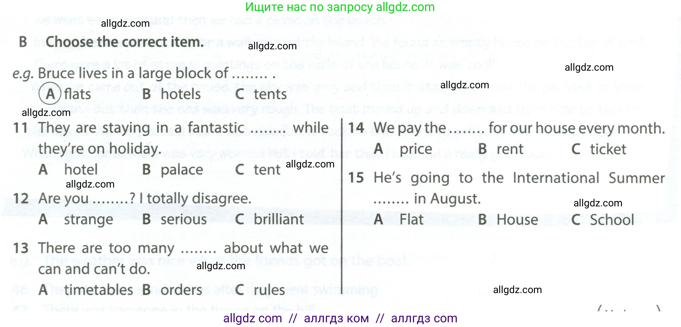 Английский язык (english), 6 класс контрольные задания (test booklet), авторы: Ваулина Юлия Евгеньевна (Vaulina Julia), Дули Дженни (Dooley Jenny), Подоляко Ольга Евгеньевна (Podolyako Olga), Эванс Вирджиния (Evans Virginia), издательство Просвещение, Москва, 2023, зелёного цвета, страница 62, номер B (11-15), Условие 2023-2027