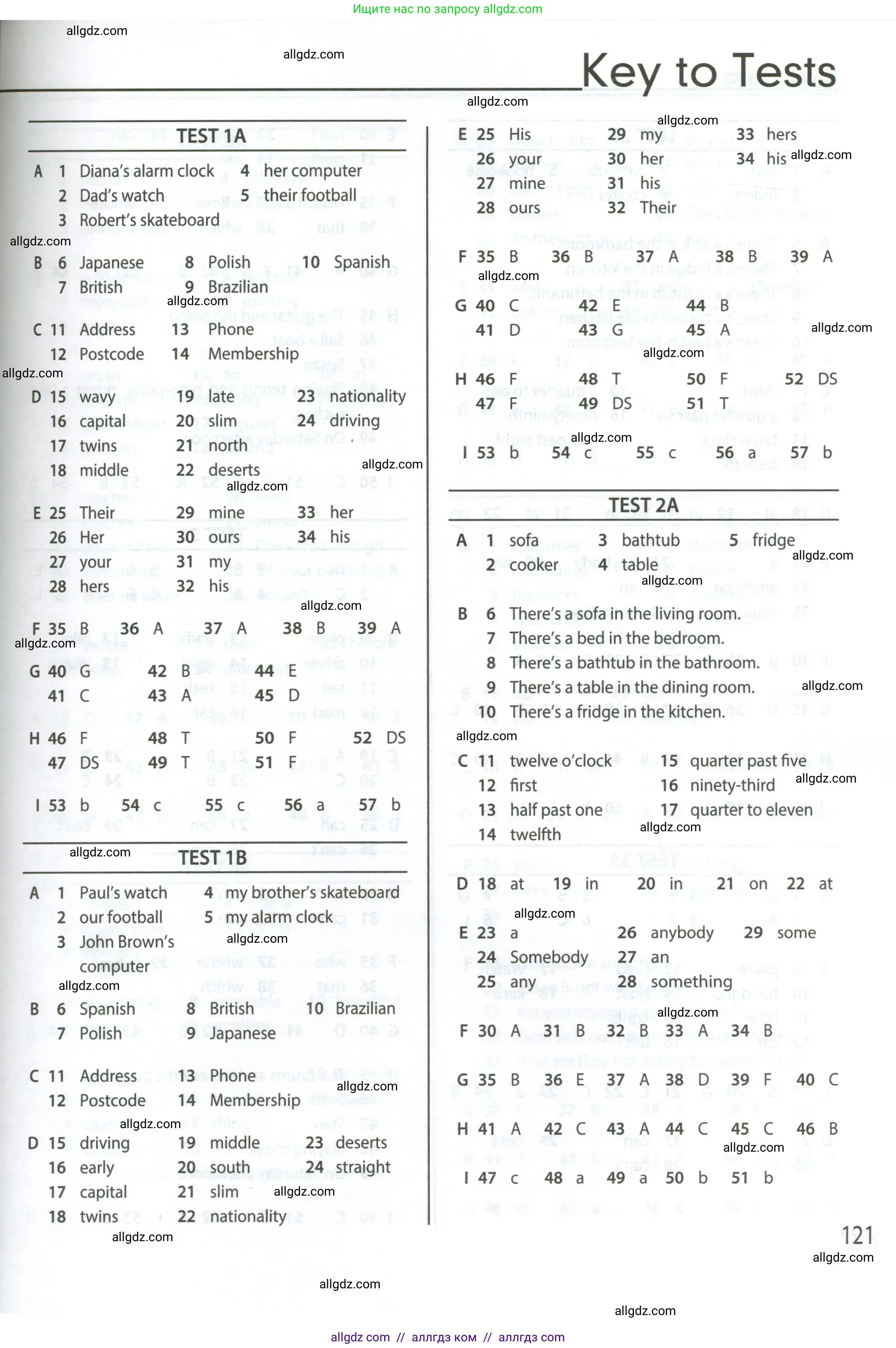 Английский язык (english), 6 класс контрольные задания (test booklet), авторы: Ваулина Юлия Евгеньевна (Vaulina Julia), Дули Дженни (Dooley Jenny), Подоляко Ольга Евгеньевна (Podolyako Olga), Эванс Вирджиния (Evans Virginia), издательство Просвещение, Москва, 2023, зелёного цвета, страница 121