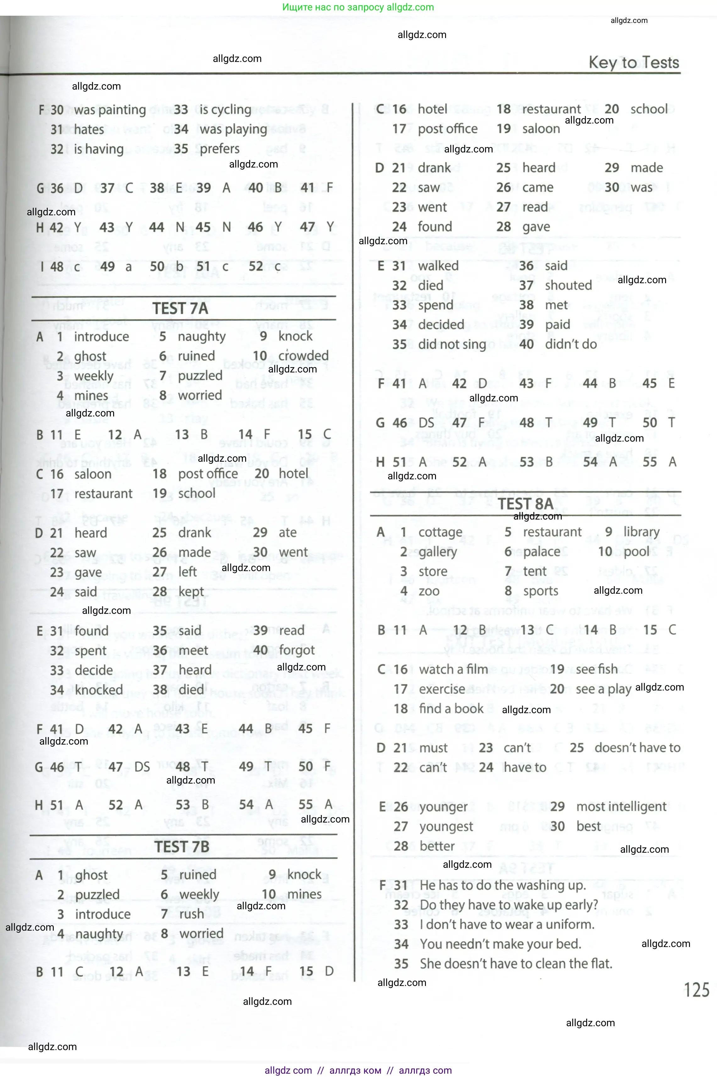 Английский язык (english), 6 класс контрольные задания (test booklet), авторы: Ваулина Юлия Евгеньевна (Vaulina Julia), Дули Дженни (Dooley Jenny), Подоляко Ольга Евгеньевна (Podolyako Olga), Эванс Вирджиния (Evans Virginia), издательство Просвещение, Москва, 2023, зелёного цвета, страница 125