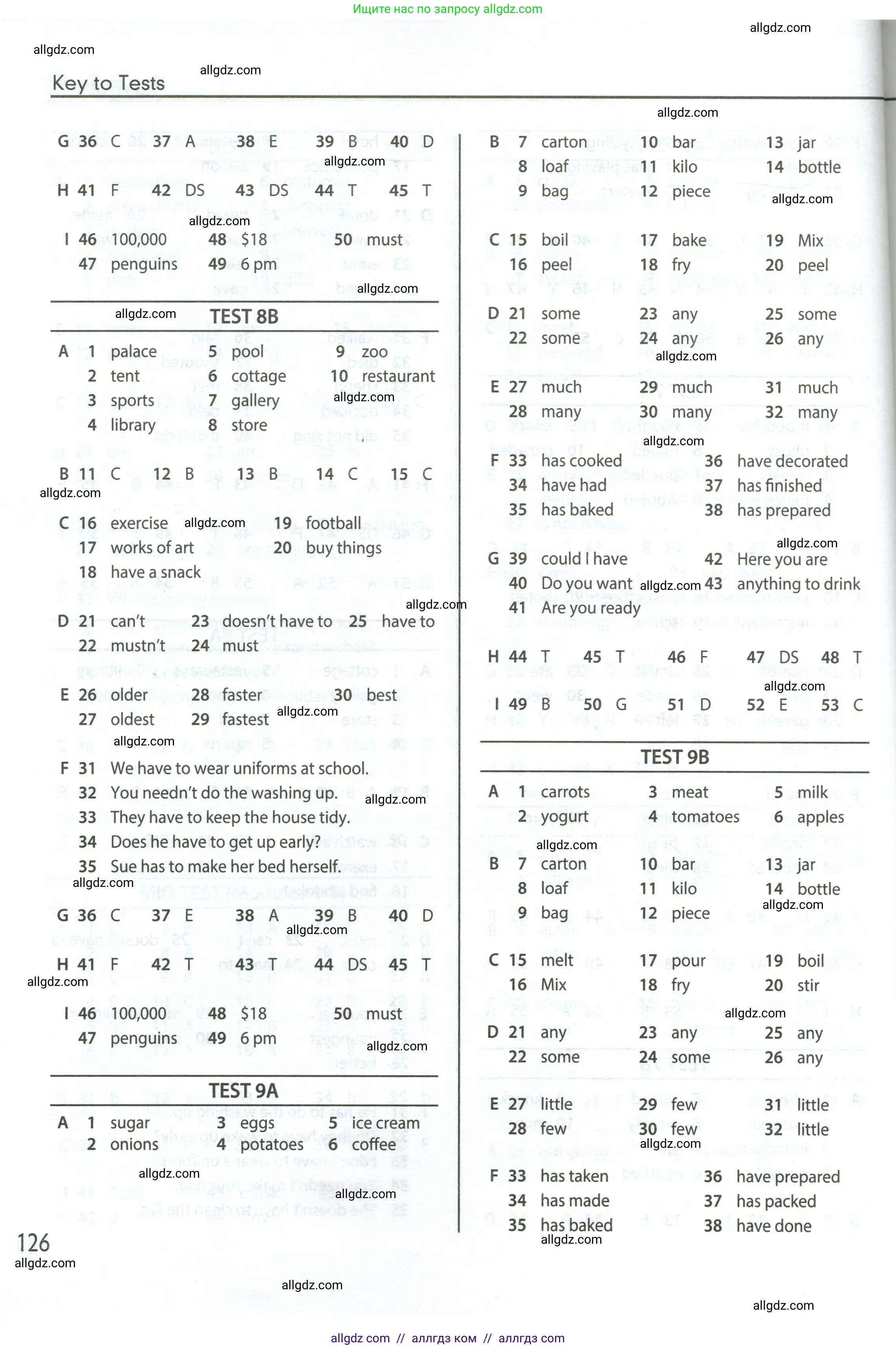 Английский язык (english), 6 класс контрольные задания (test booklet), авторы: Ваулина Юлия Евгеньевна (Vaulina Julia), Дули Дженни (Dooley Jenny), Подоляко Ольга Евгеньевна (Podolyako Olga), Эванс Вирджиния (Evans Virginia), издательство Просвещение, Москва, 2023, зелёного цвета, страница 126