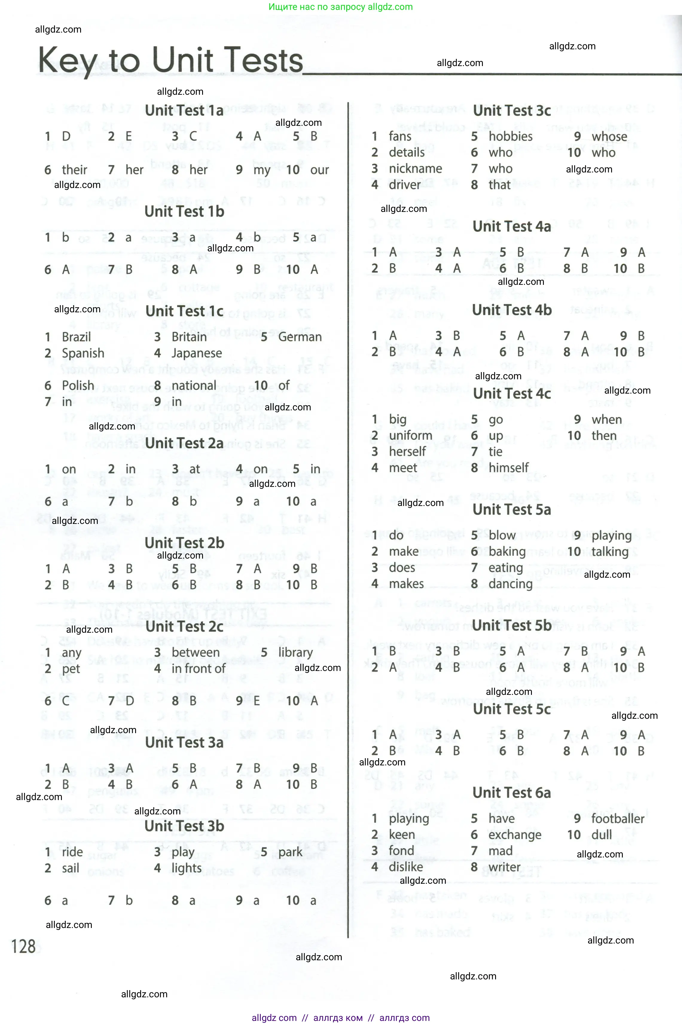 Английский язык (english), 6 класс контрольные задания (test booklet), авторы: Ваулина Юлия Евгеньевна (Vaulina Julia), Дули Дженни (Dooley Jenny), Подоляко Ольга Евгеньевна (Podolyako Olga), Эванс Вирджиния (Evans Virginia), издательство Просвещение, Москва, 2023, зелёного цвета, страница 128