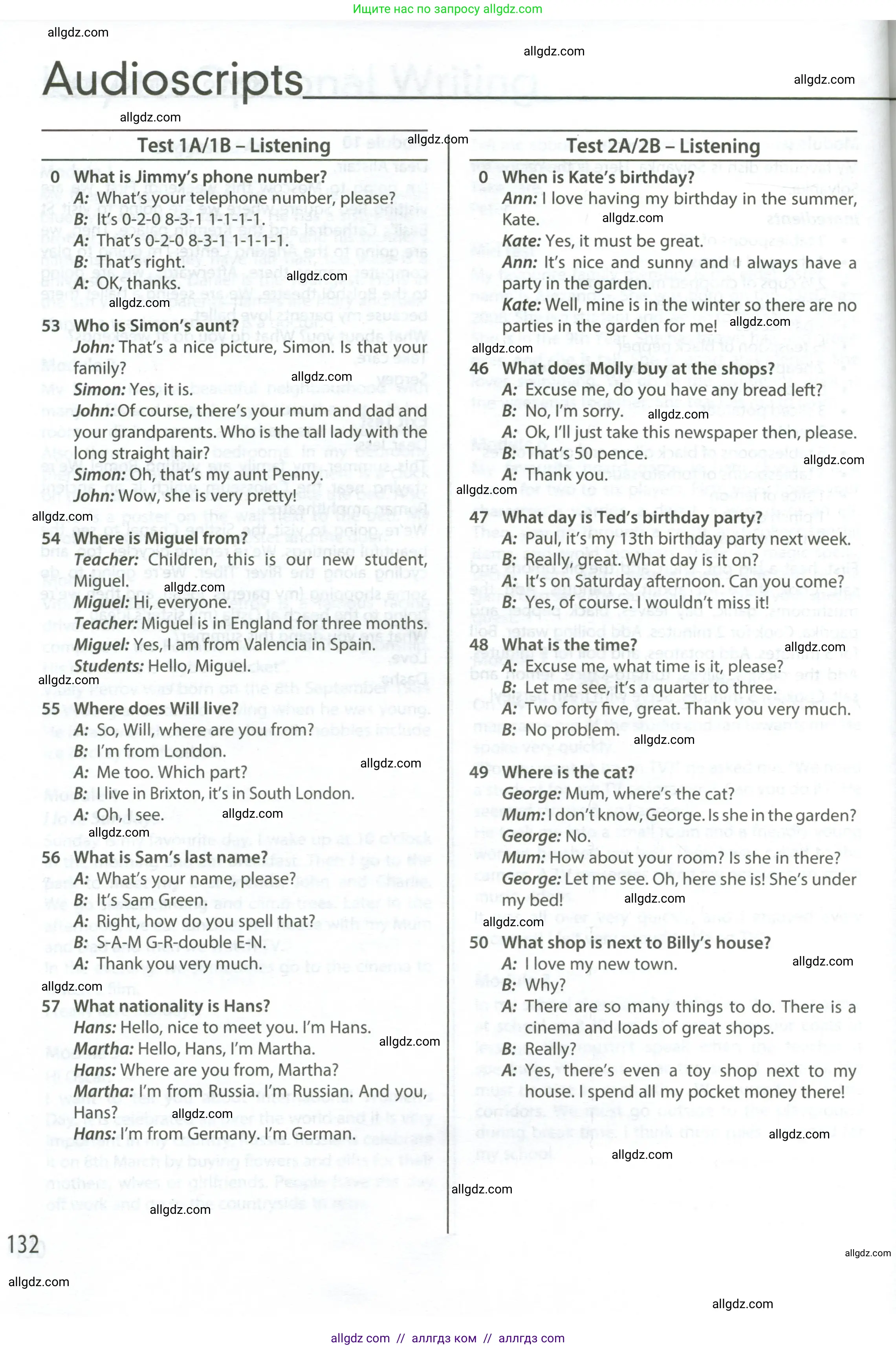 Английский язык (english), 6 класс контрольные задания (test booklet), авторы: Ваулина Юлия Евгеньевна (Vaulina Julia), Дули Дженни (Dooley Jenny), Подоляко Ольга Евгеньевна (Podolyako Olga), Эванс Вирджиния (Evans Virginia), издательство Просвещение, Москва, 2023, зелёного цвета, страница 132