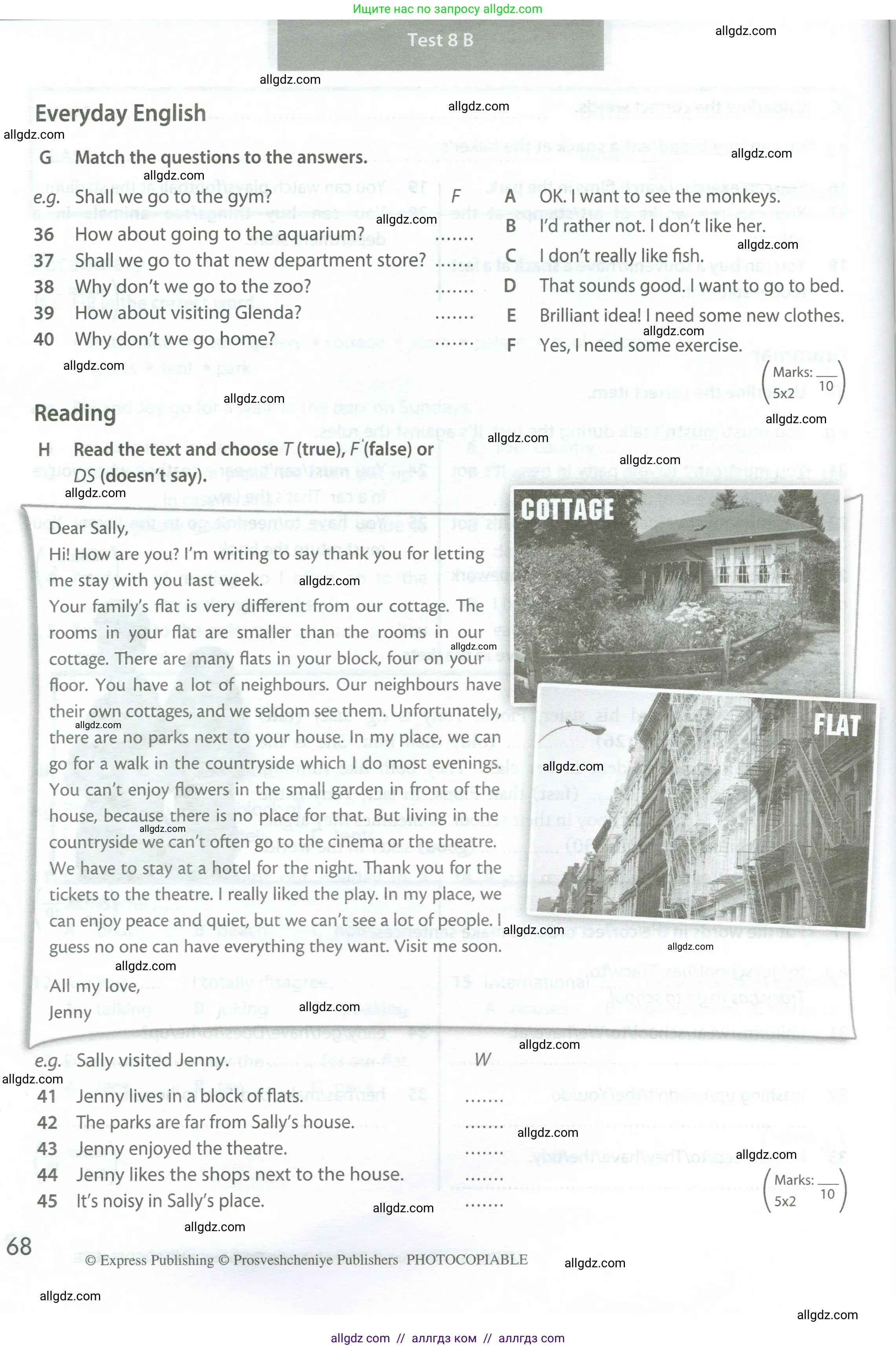 Английский язык (english), 6 класс контрольные задания (test booklet), авторы: Ваулина Юлия Евгеньевна (Vaulina Julia), Дули Дженни (Dooley Jenny), Подоляко Ольга Евгеньевна (Podolyako Olga), Эванс Вирджиния (Evans Virginia), издательство Просвещение, Москва, 2023, зелёного цвета, страница 68